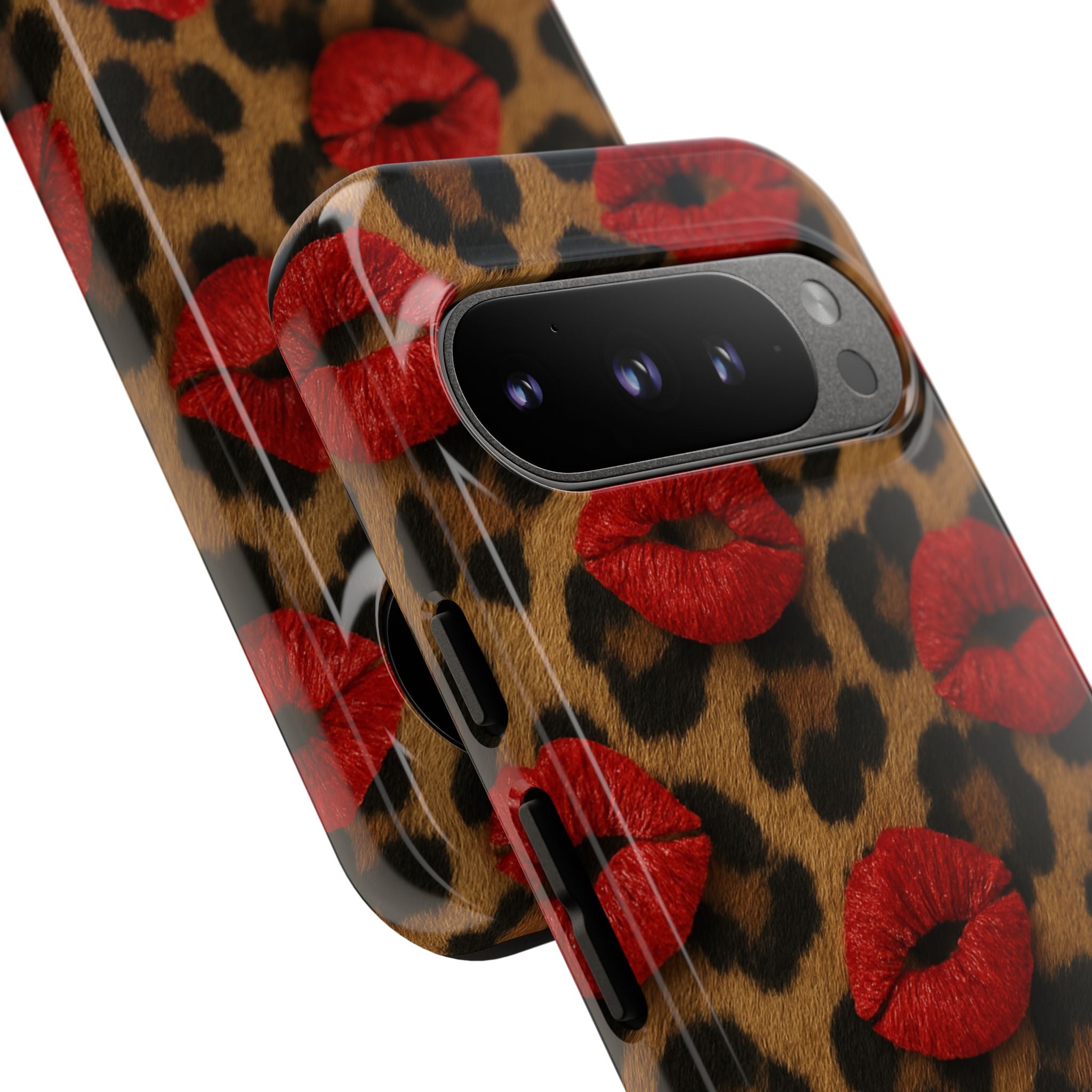 Leopard Kiss Phone Case, Trendy Tough Cases for iPhone, Fashionable Phone Accessory, Stylish Gift for Her, Birthday Present