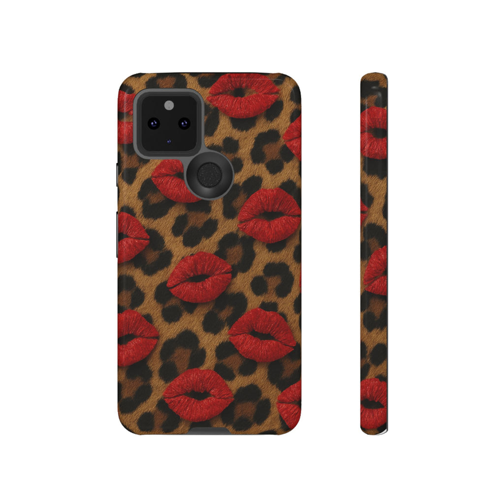 Leopard Kiss Phone Case, Trendy Tough Cases for iPhone, Fashionable Phone Accessory, Stylish Gift for Her, Birthday Present