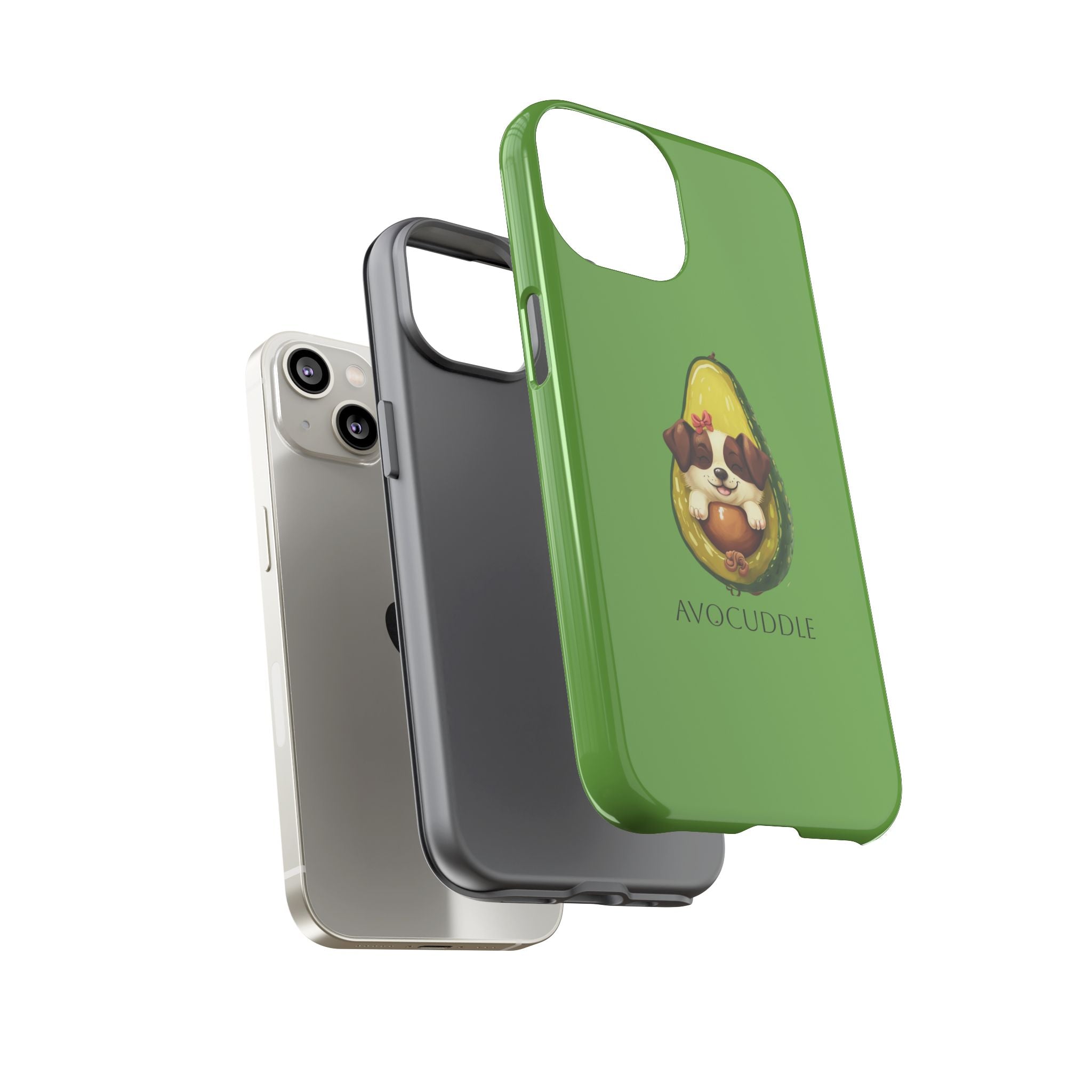 Cute Avocado Dog Phone Case - Pet Lover Gift, Animal Phone Cover, Quirky Accessory, Dog Mom Present, Custom Phone Case