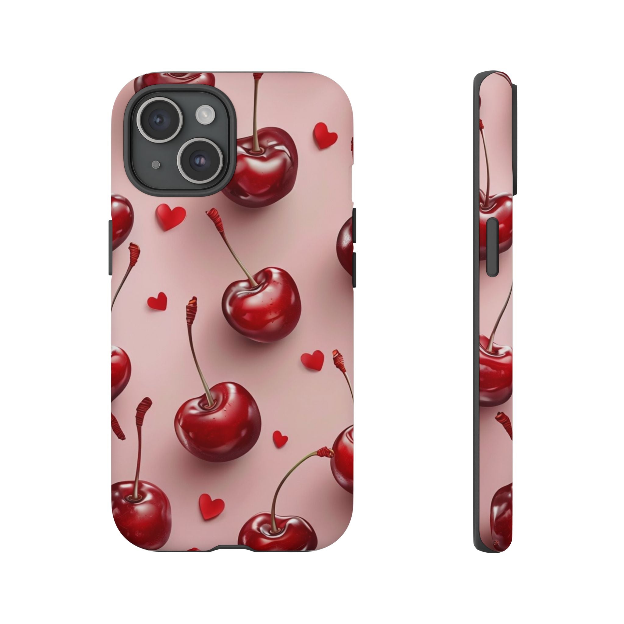 Cherry Blossom Phone Case, Cute Phone Cover, Tough Cases, Red Cherry Design, Valentine's Gift, Stylish Mobile Accessory
