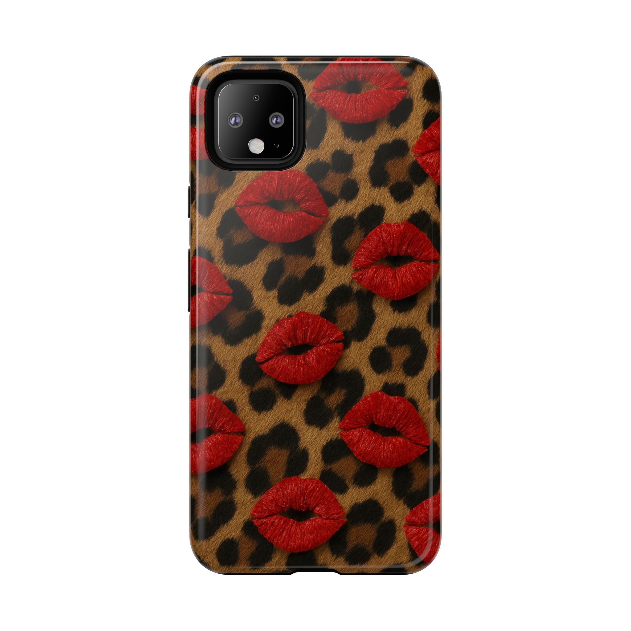 Leopard Kiss Phone Case, Trendy Tough Cases for iPhone, Fashionable Phone Accessory, Stylish Gift for Her, Birthday Present