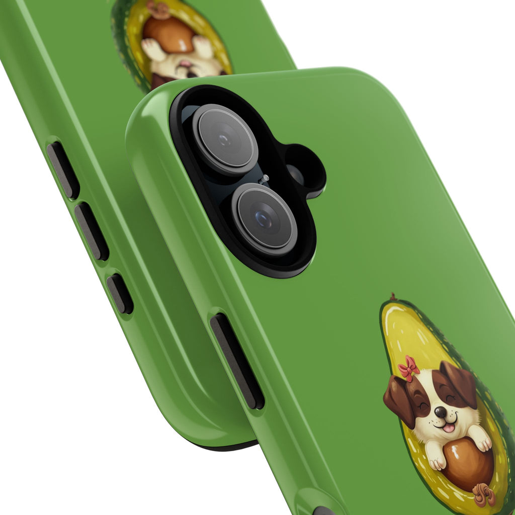 Cute Avocado Dog Phone Case - Pet Lover Gift, Animal Phone Cover, Quirky Accessory, Dog Mom Present, Custom Phone Case