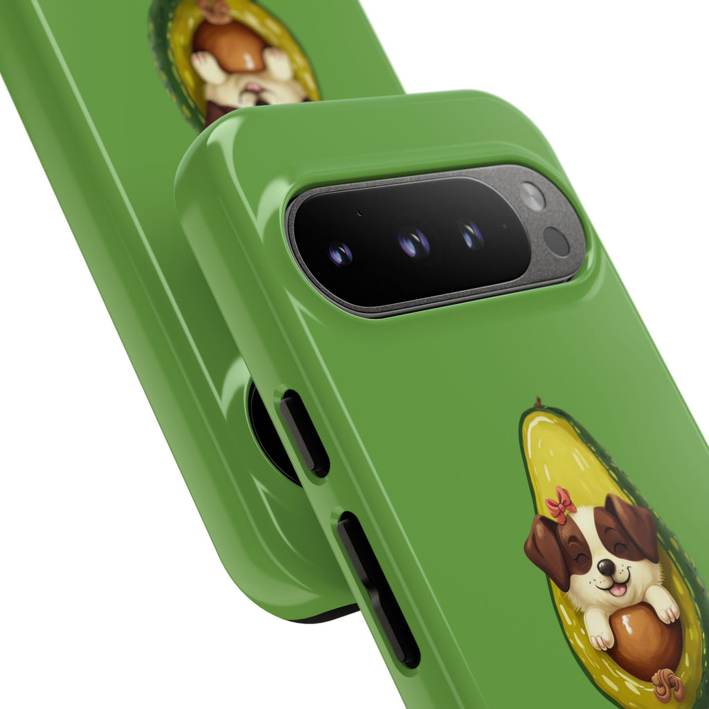 Cute Avocado Dog Phone Case - Pet Lover Gift, Animal Phone Cover, Quirky Accessory, Dog Mom Present, Custom Phone Case