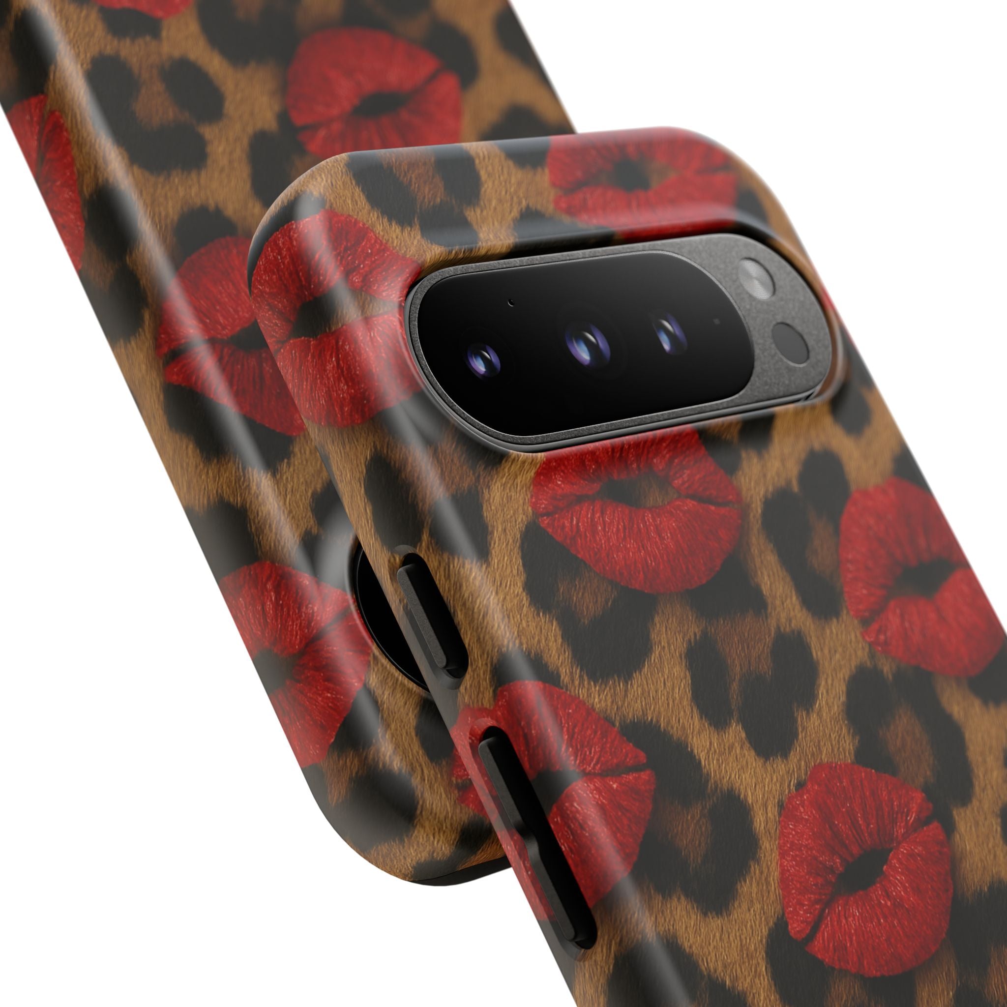 Leopard Kiss Phone Case, Trendy Tough Cases for iPhone, Fashionable Phone Accessory, Stylish Gift for Her, Birthday Present