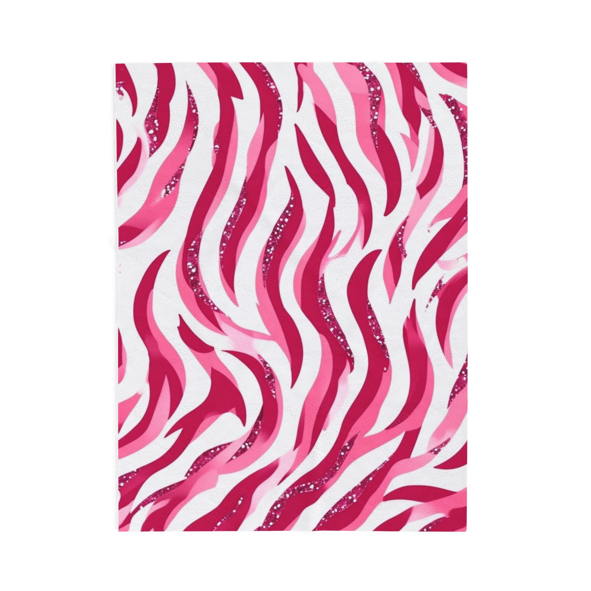 Cozy Velveteen Plush Blanket | Soft Throw for Home, Gift for Her, Couch Decor, Bedroom Comfort, Pink Zebra Design