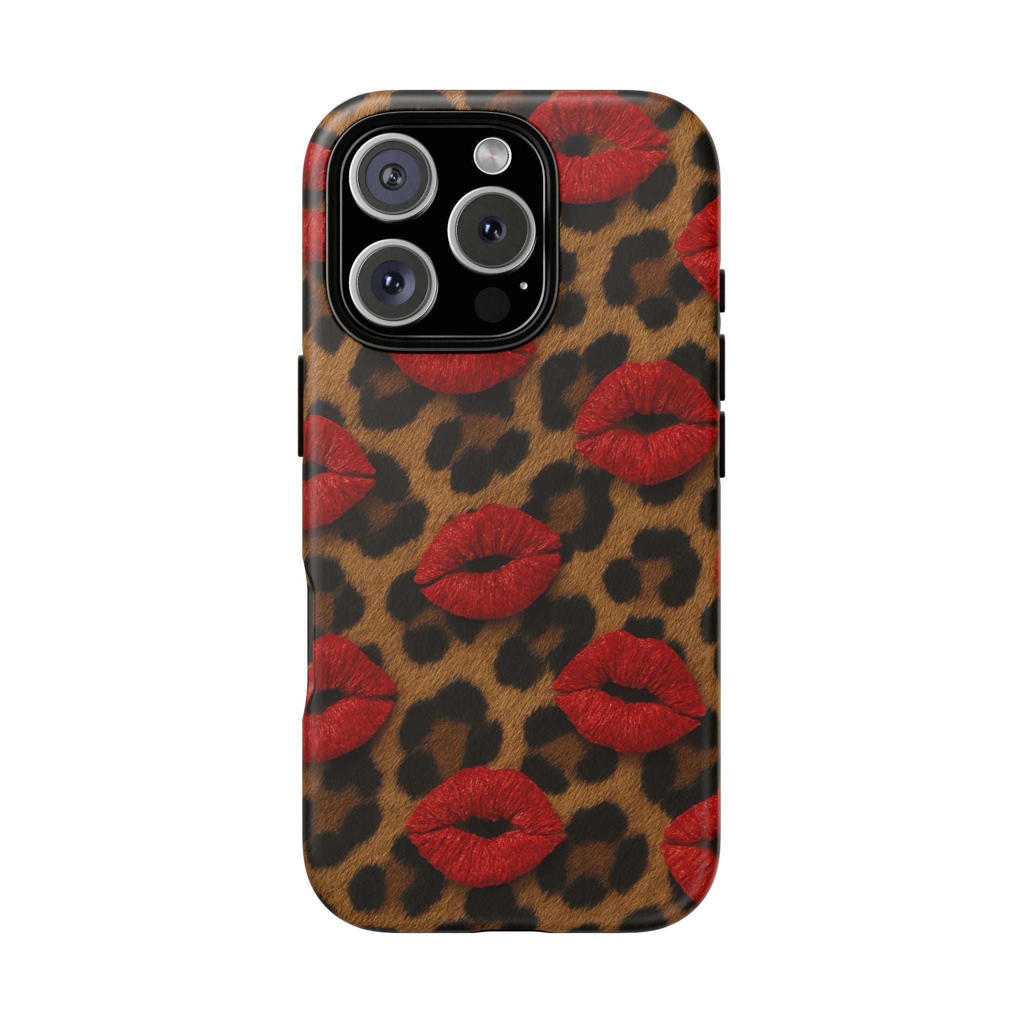 Leopard Kiss Phone Case, Trendy Tough Cases for iPhone, Fashionable Phone Accessory, Stylish Gift for Her, Birthday Present