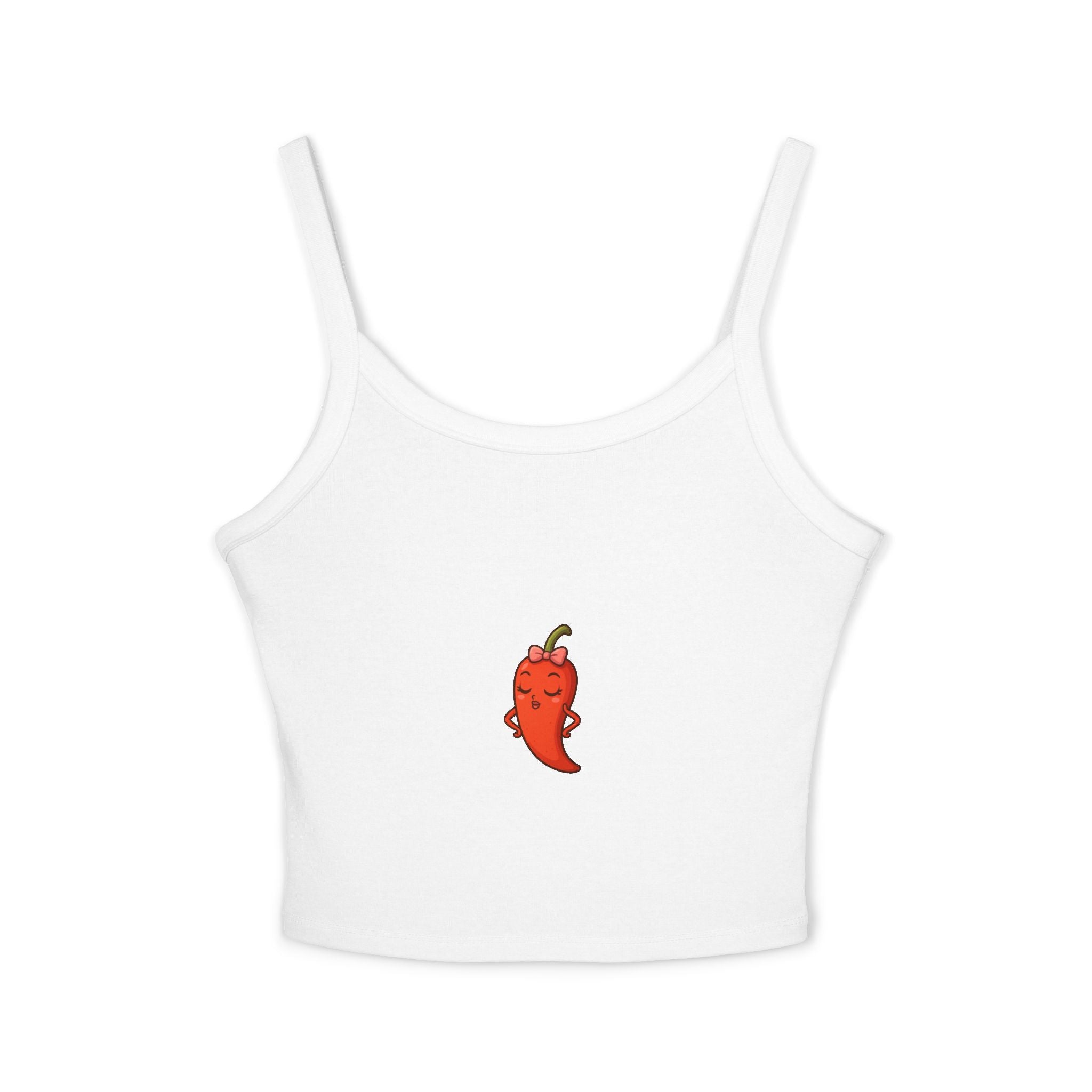 Cute Chili Pepper Women's Tank Top, Summer Fashion, Gift for Her, Casual Outfit, Trendy Sleeveless Top, Spaghetti Strap Shirt