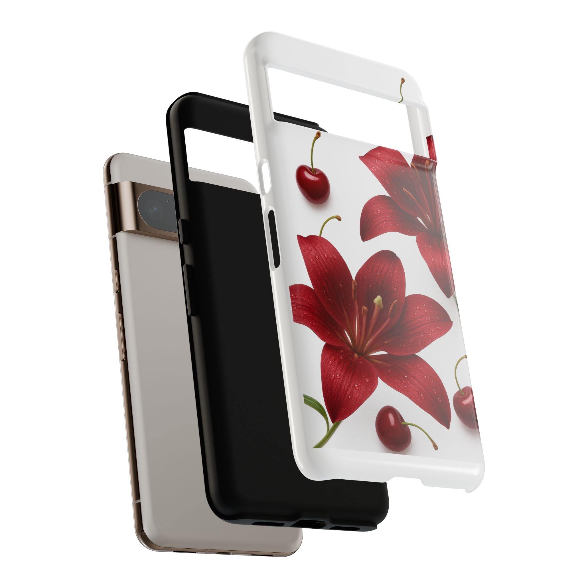 Floral Tough Phone Case, Beautiful Floral Design, Gift for Her, Risk Resistant Cover, Trendy Smartphone Accessory