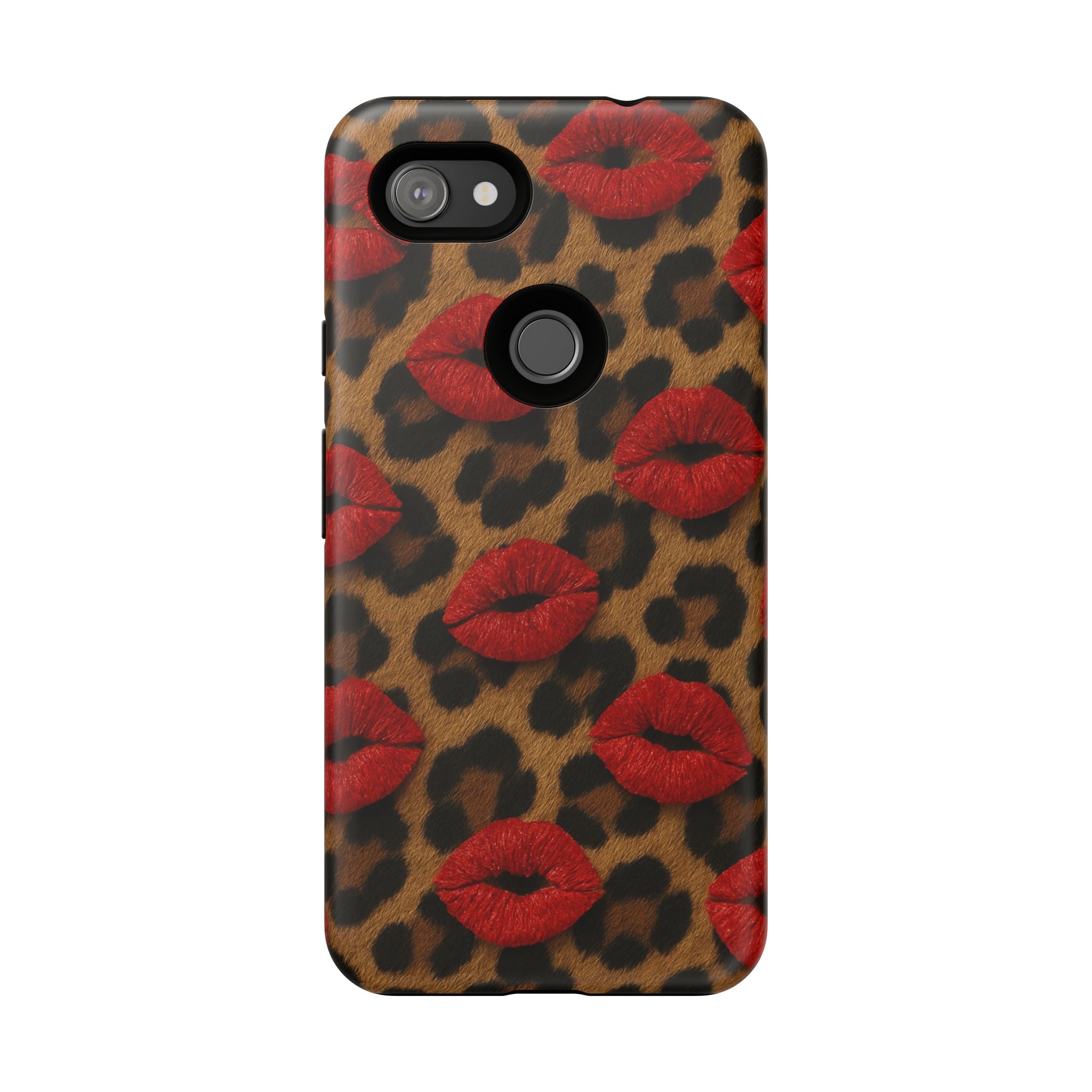 Leopard Kiss Phone Case, Trendy Tough Cases for iPhone, Fashionable Phone Accessory, Stylish Gift for Her, Birthday Present