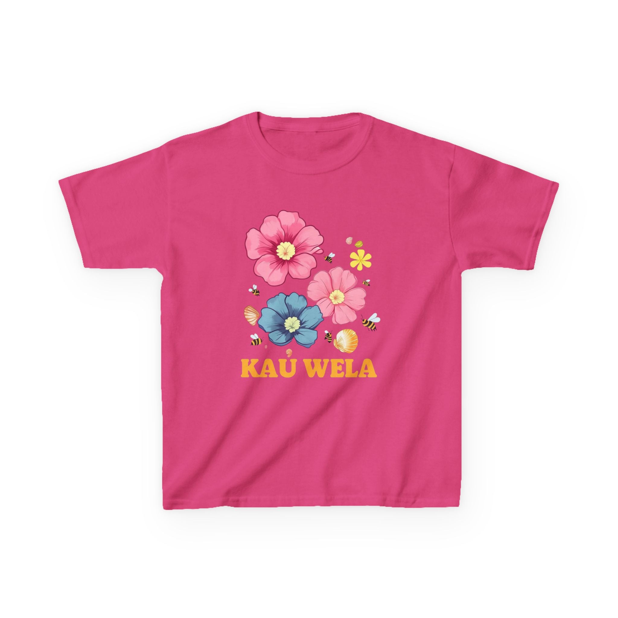 Kids T-Shirt - Summer Flowers Seashells Beach Waves Hawaii