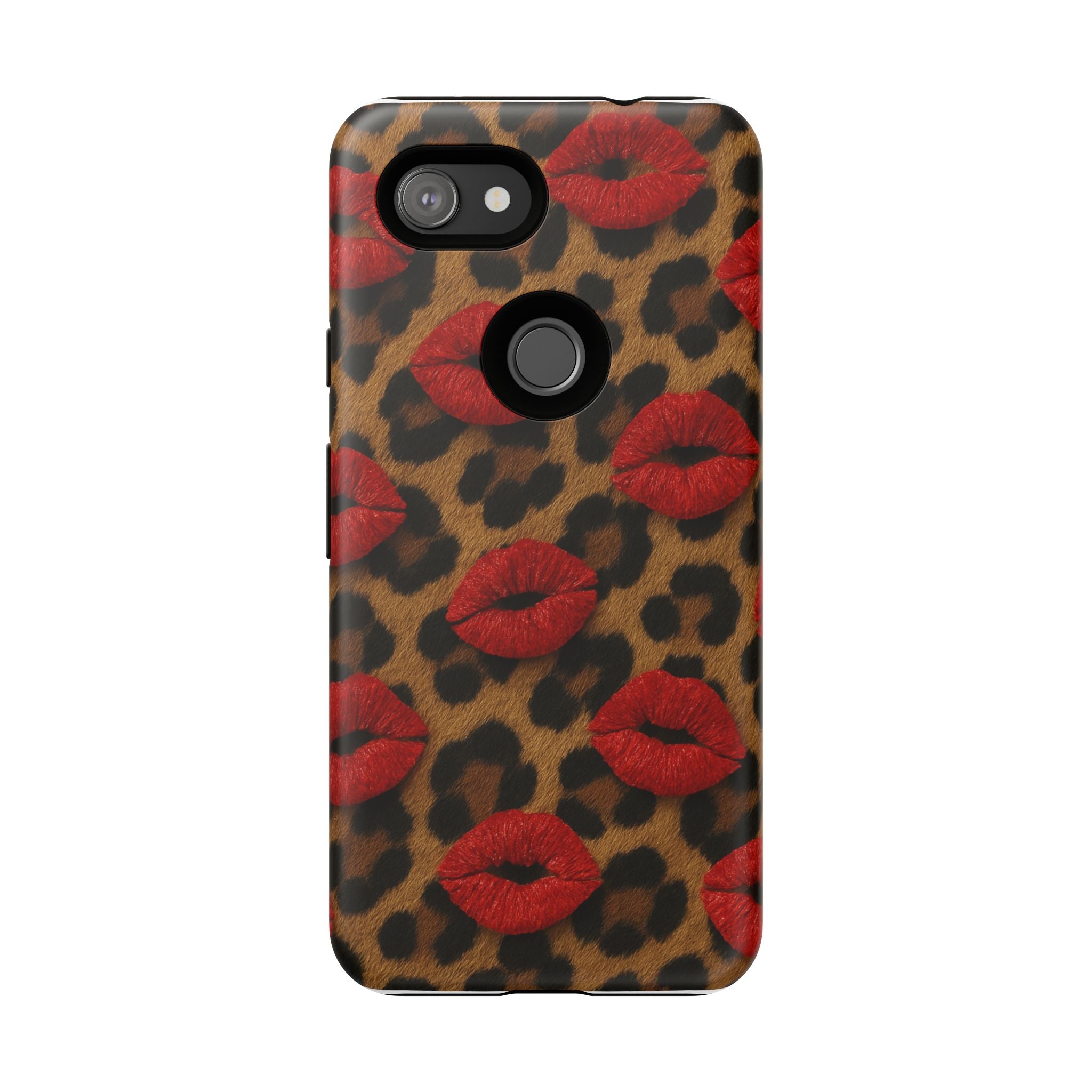 Leopard Kiss Phone Case, Trendy Tough Cases for iPhone, Fashionable Phone Accessory, Stylish Gift for Her, Birthday Present