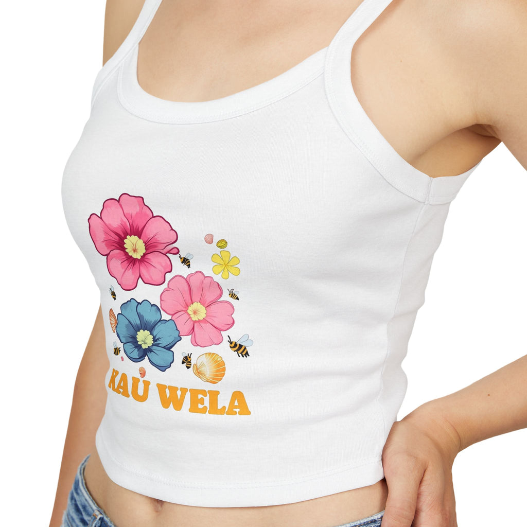 Women's Floral Spaghetti Strap Tank Top, Summer Top, Boho Chic, Vacation Outfit, Beachwear, Gift for Her