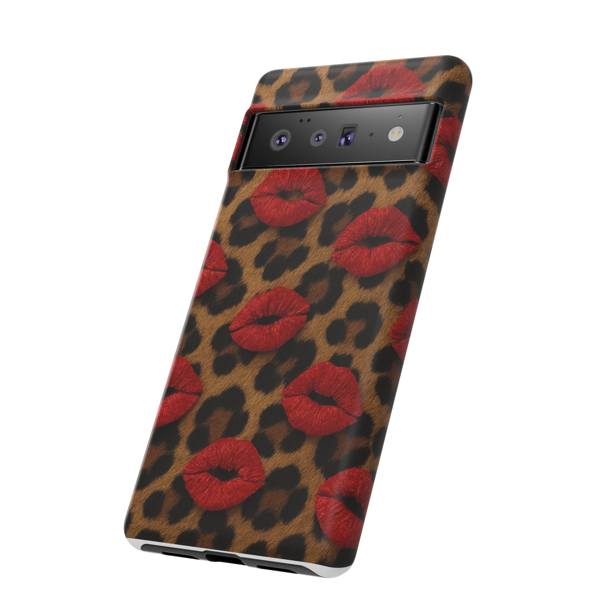Leopard Kiss Phone Case, Trendy Tough Cases for iPhone, Fashionable Phone Accessory, Stylish Gift for Her, Birthday Present