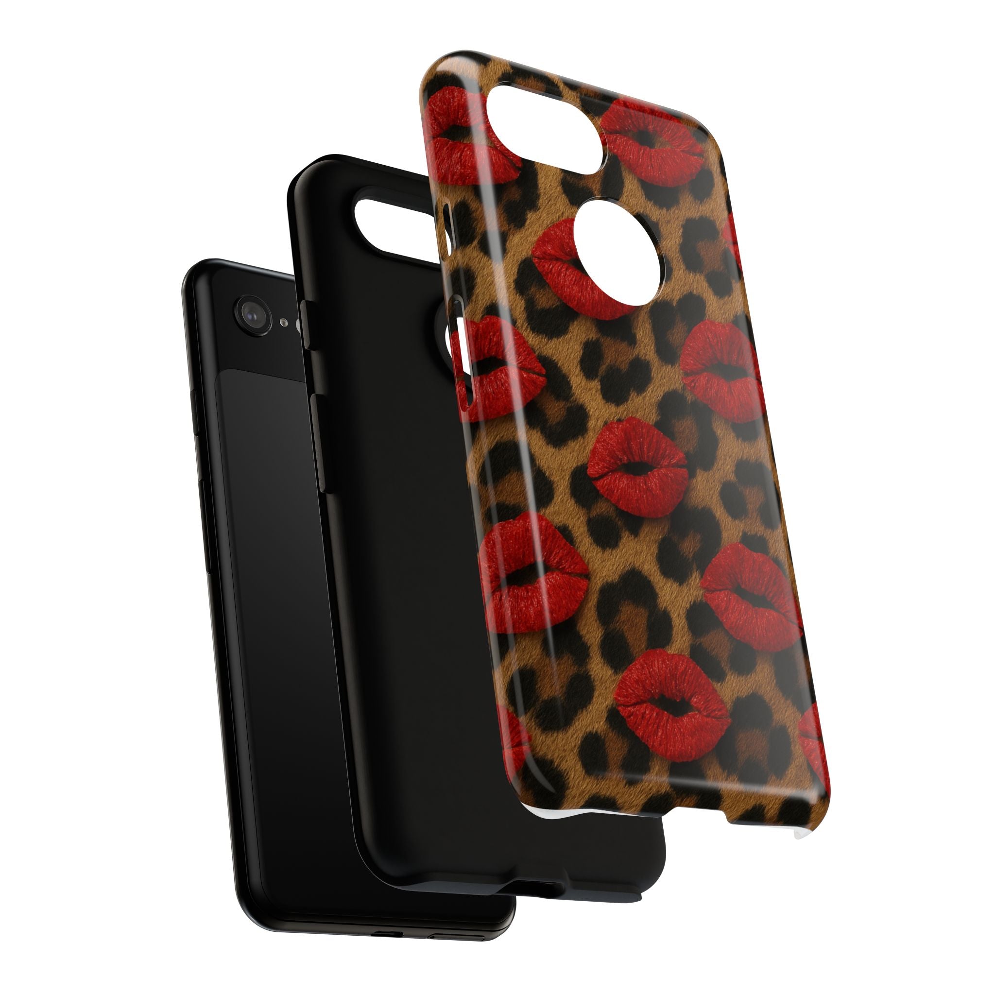 Leopard Kiss Phone Case, Trendy Tough Cases for iPhone, Fashionable Phone Accessory, Stylish Gift for Her, Birthday Present
