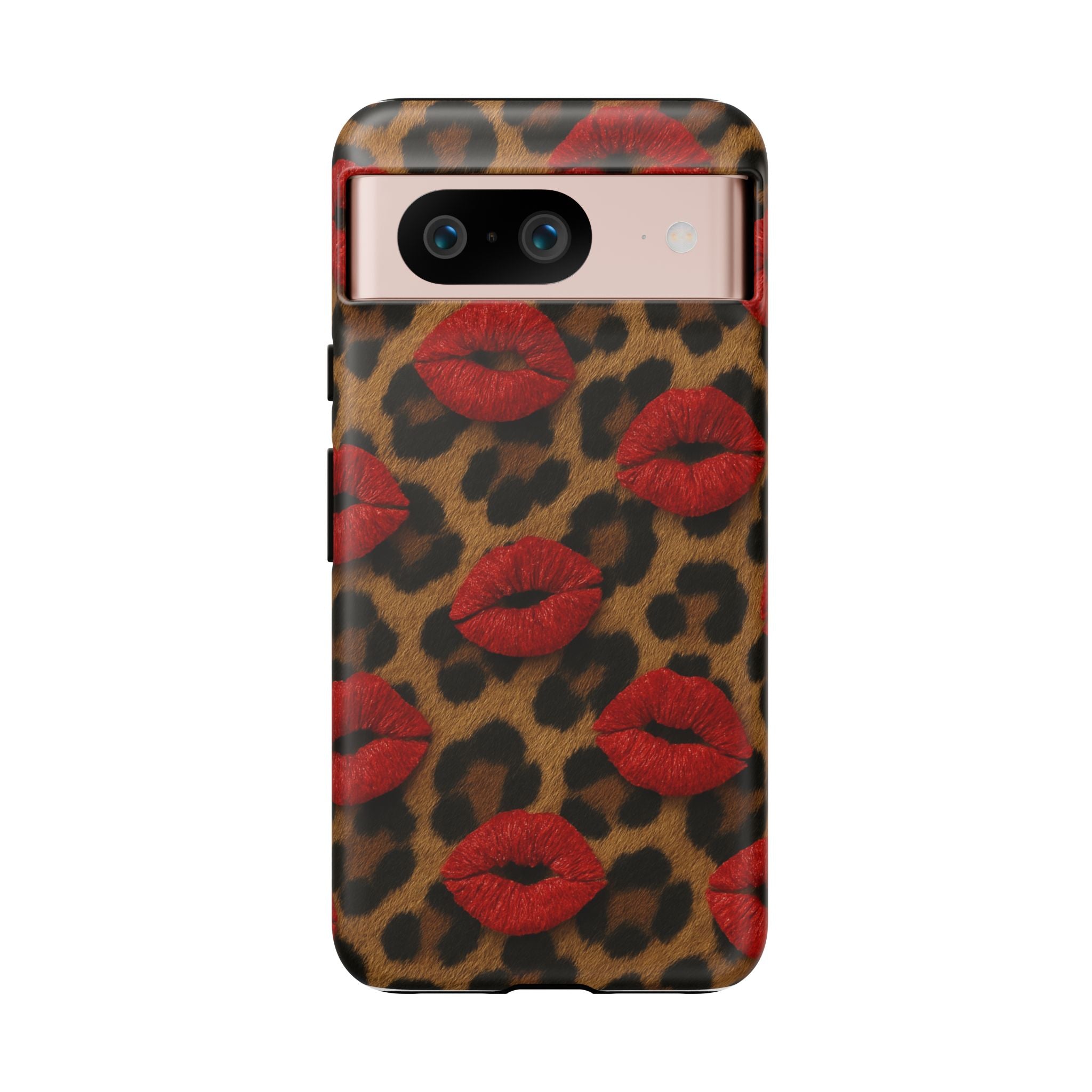 Leopard Kiss Phone Case, Trendy Tough Cases for iPhone, Fashionable Phone Accessory, Stylish Gift for Her, Birthday Present