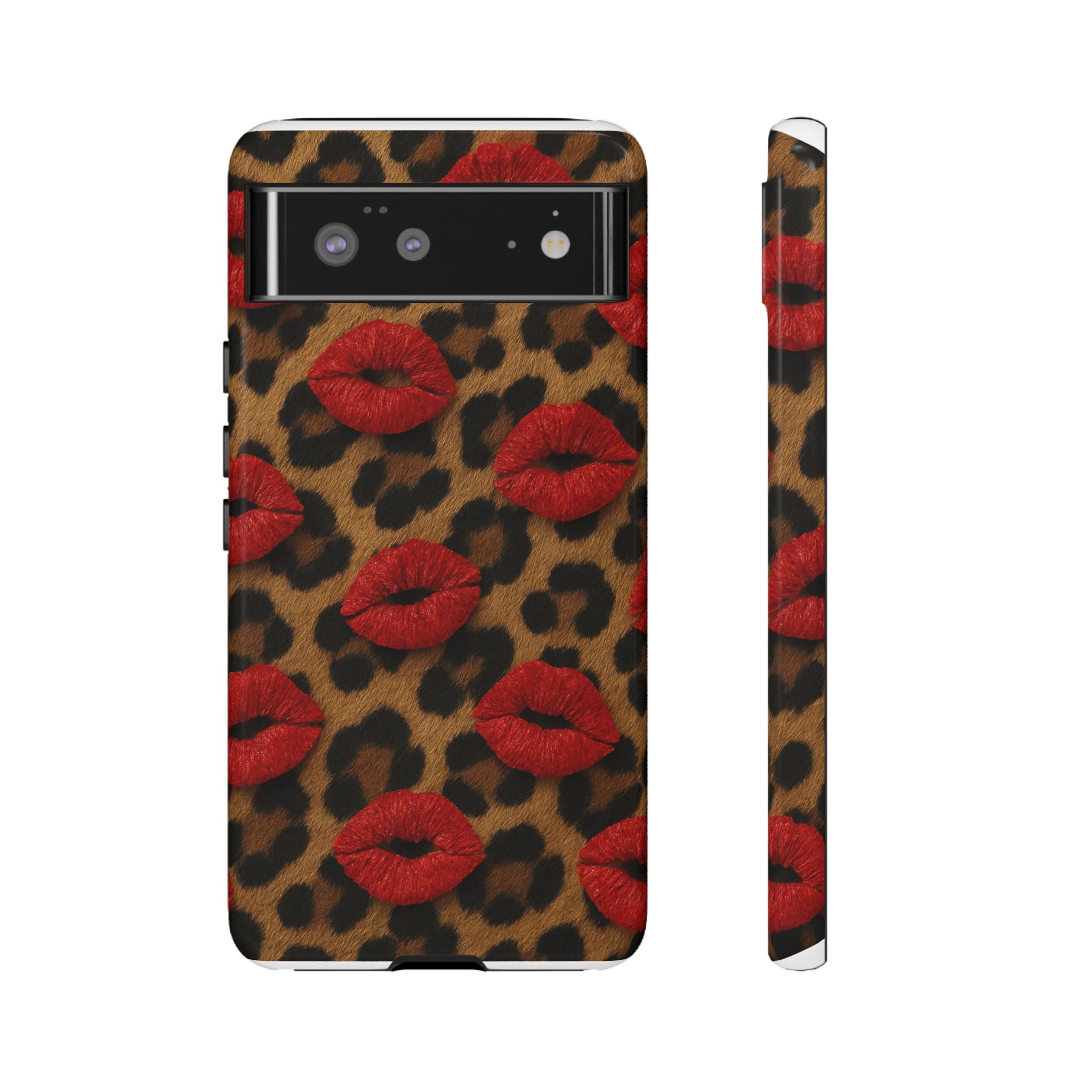 Leopard Kiss Phone Case, Trendy Tough Cases for iPhone, Fashionable Phone Accessory, Stylish Gift for Her, Birthday Present