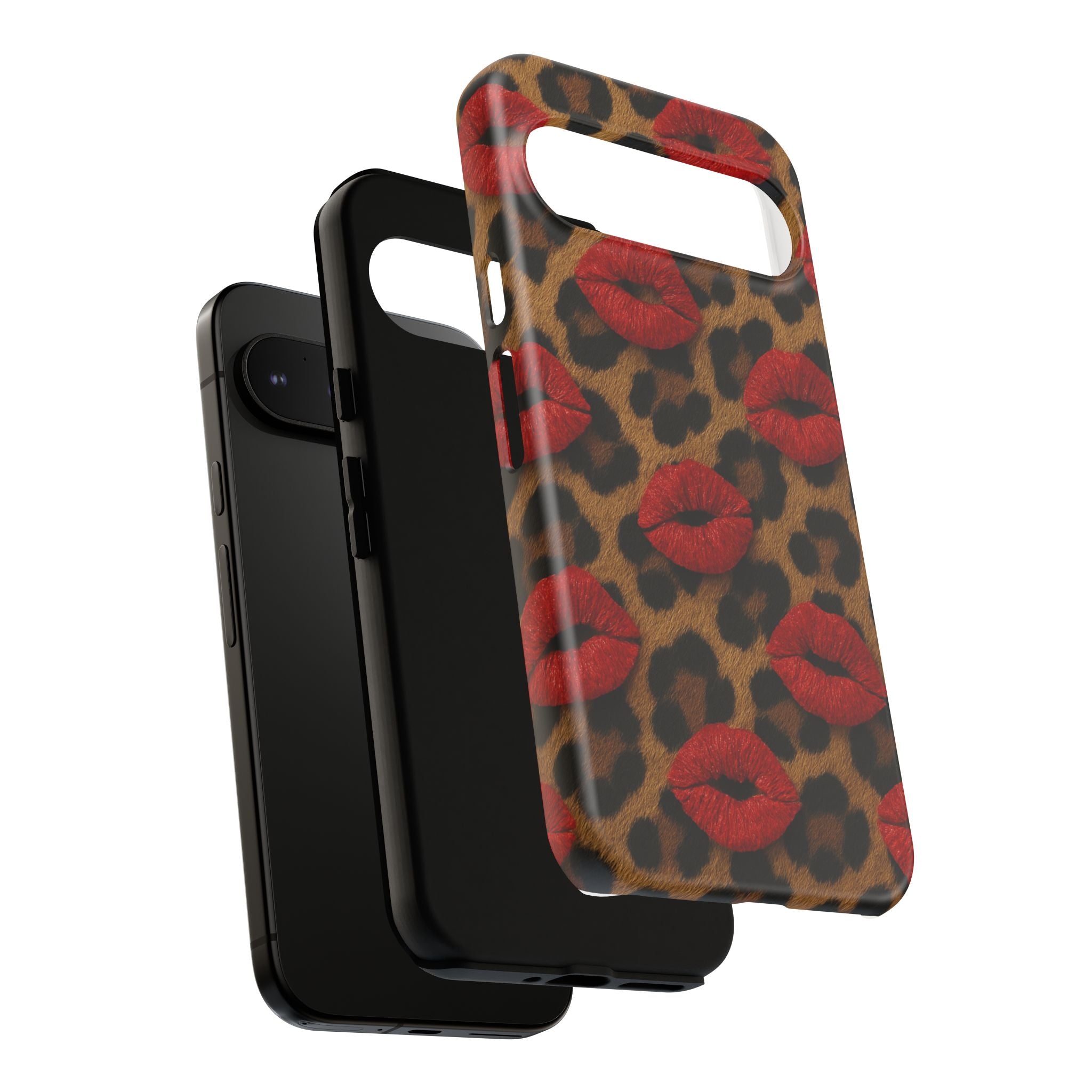 Leopard Kiss Phone Case, Trendy Tough Cases for iPhone, Fashionable Phone Accessory, Stylish Gift for Her, Birthday Present