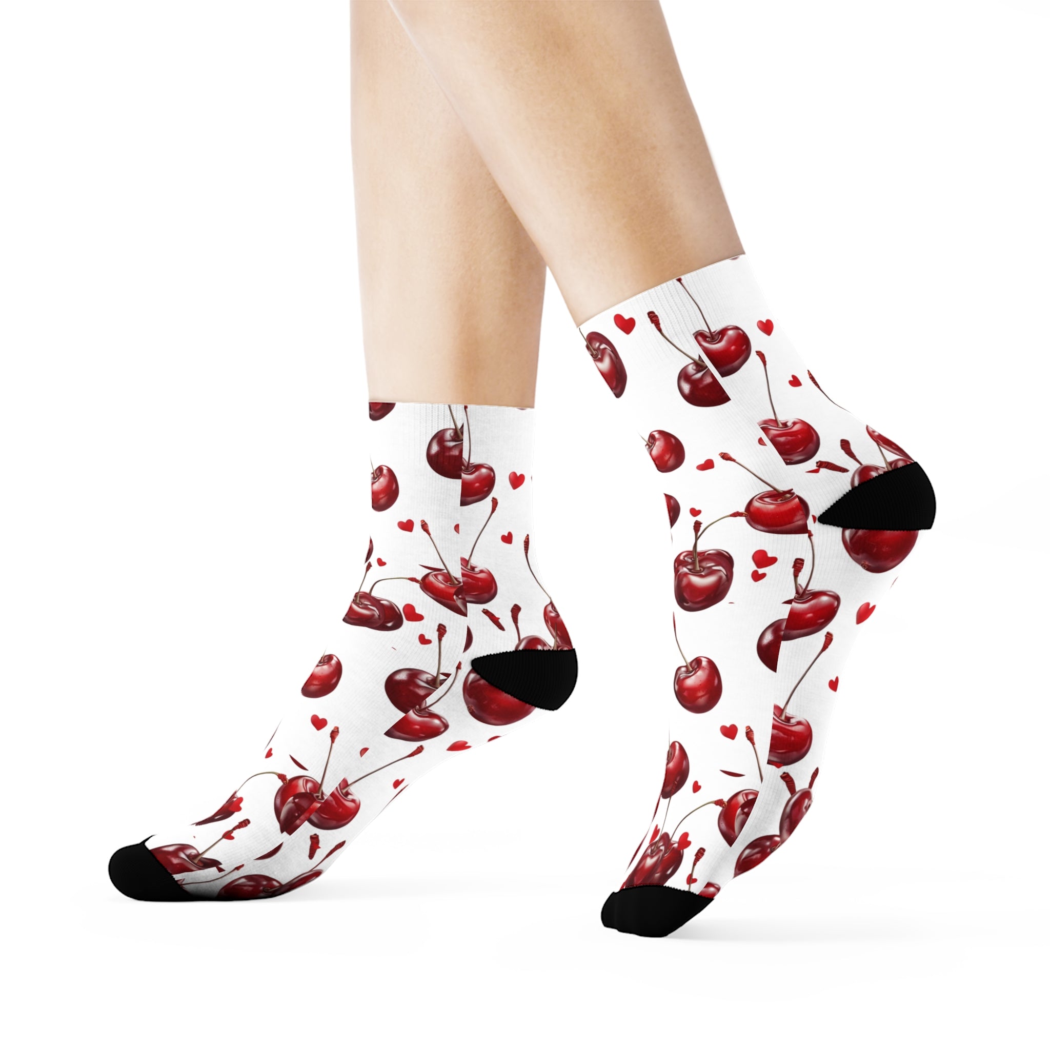 Sweet Cherry Crew Socks for Fun-Loving Souls, Cute Gift for Birthdays, Holidays, or Relaxing Days