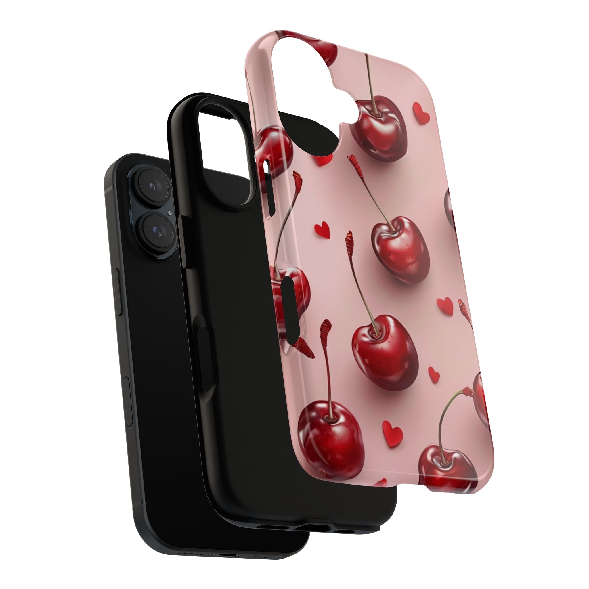 Cherry Blossom Phone Case, Cute Phone Cover, Tough Cases, Red Cherry Design, Valentine's Gift, Stylish Mobile Accessory