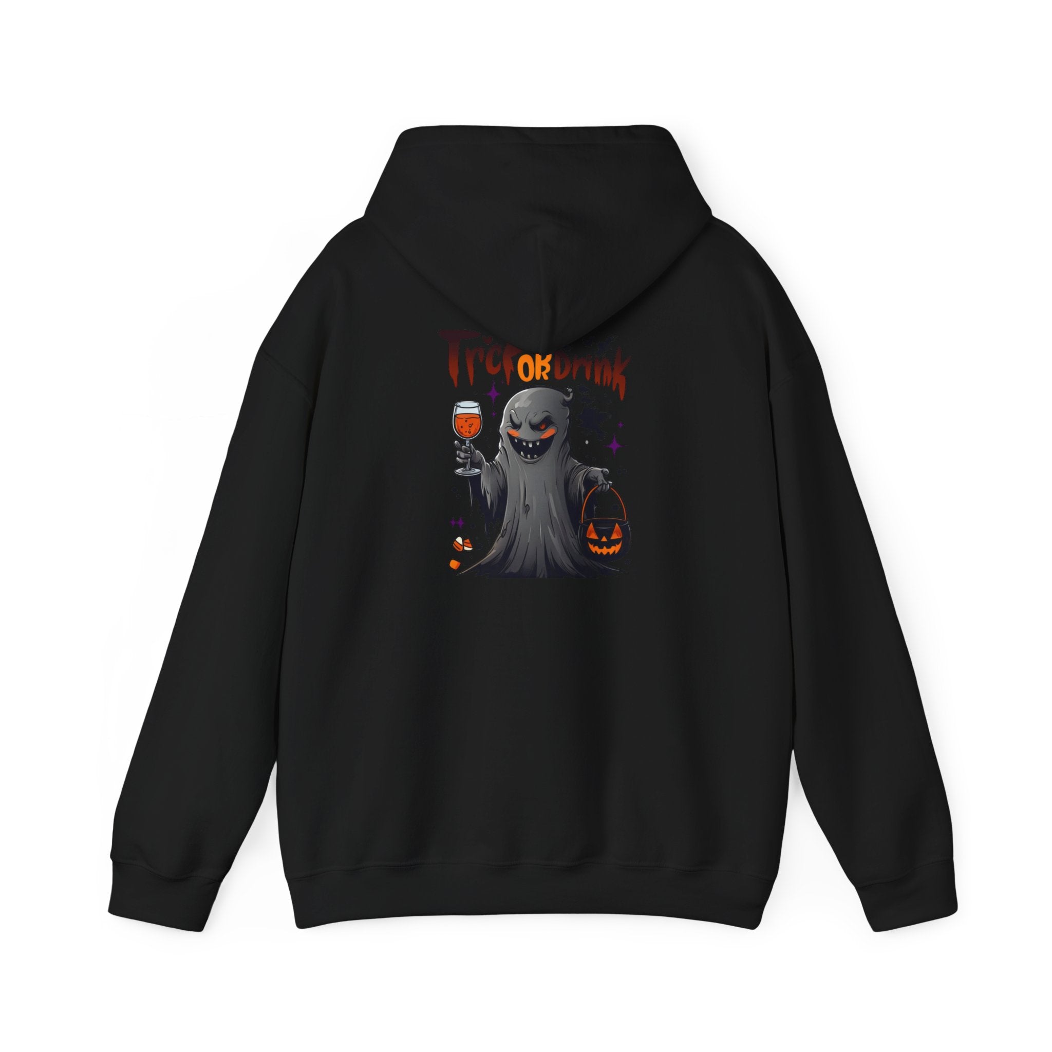 Halloween Trick or Drink Hoodie, Unisex Pullover Sweatshirt, Cozy Fall Apparel, Spooky Season Gift, Halloween Costume Top