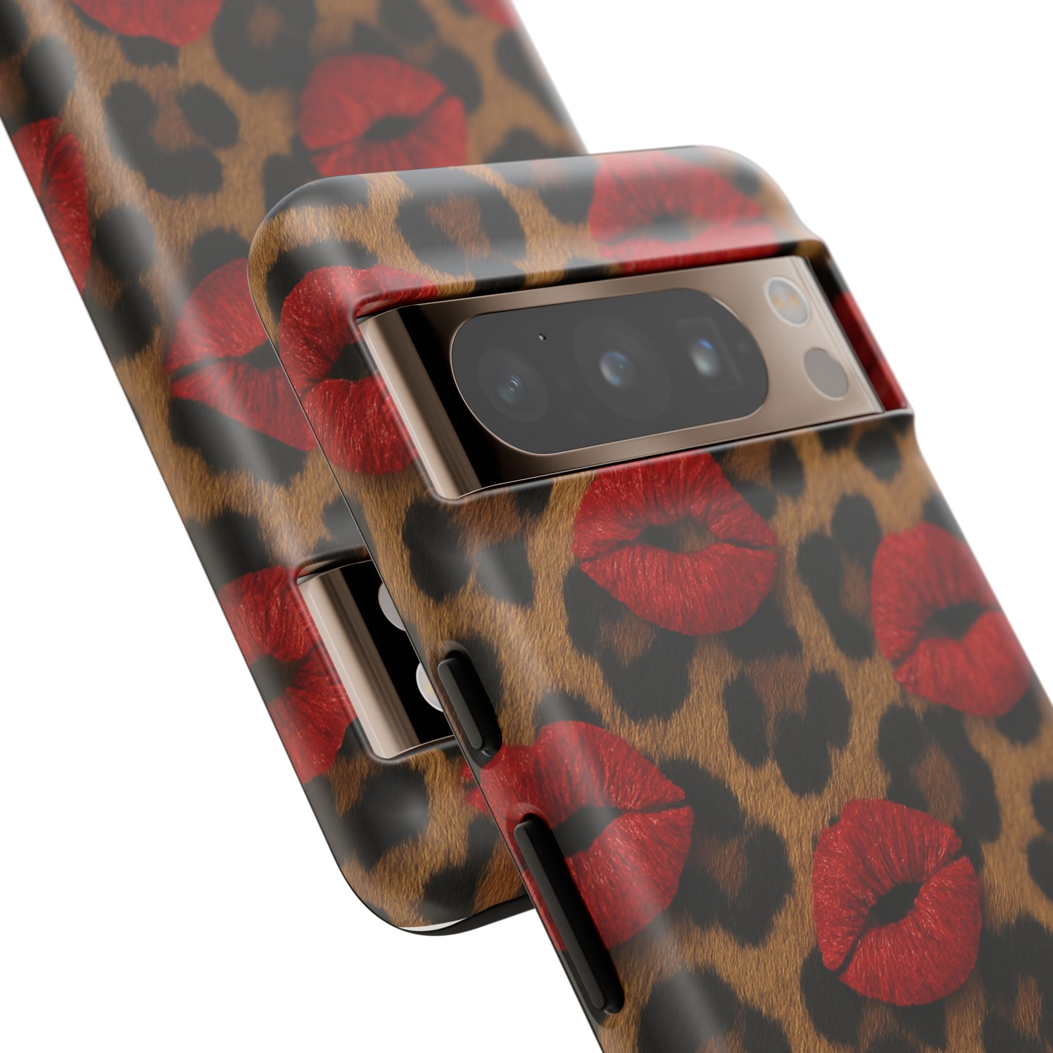 Leopard Kiss Phone Case, Trendy Tough Cases for iPhone, Fashionable Phone Accessory, Stylish Gift for Her, Birthday Present