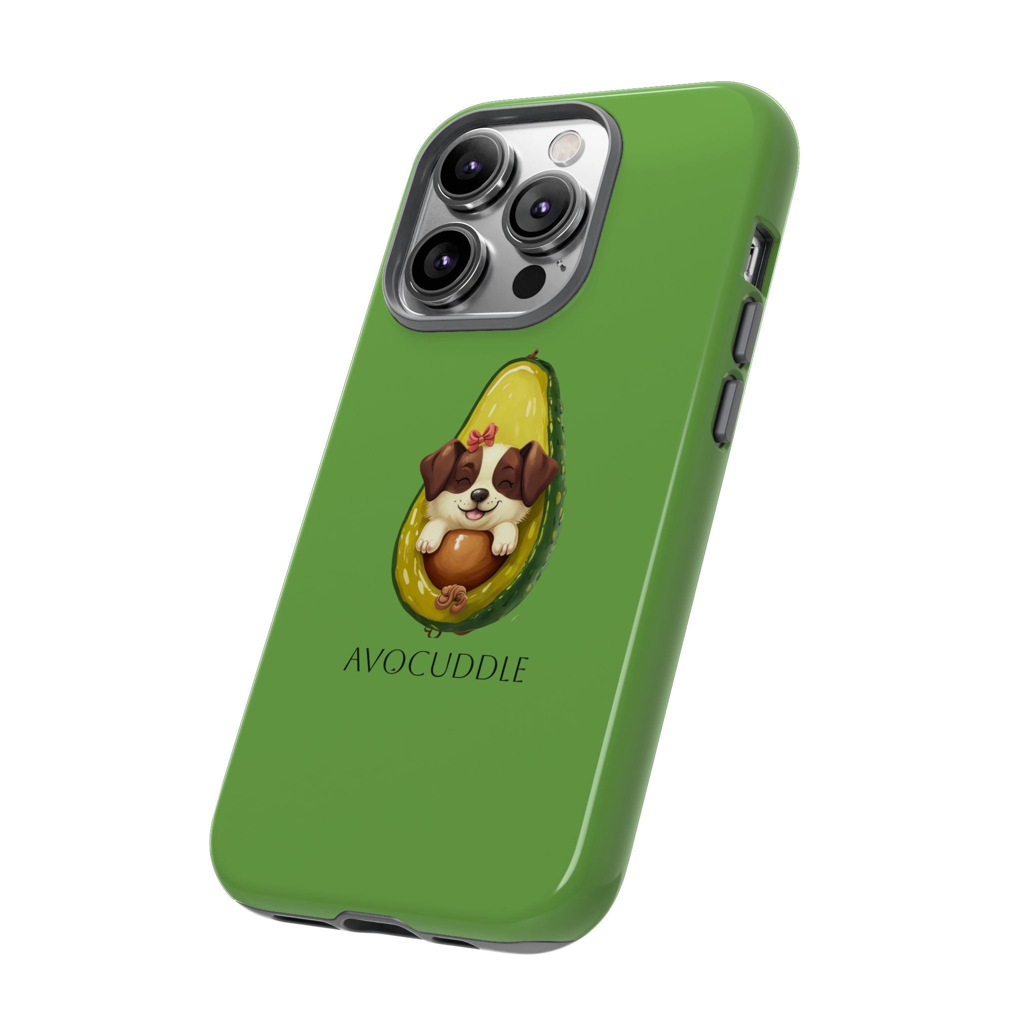 Cute Avocado Dog Phone Case - Pet Lover Gift, Animal Phone Cover, Quirky Accessory, Dog Mom Present, Custom Phone Case