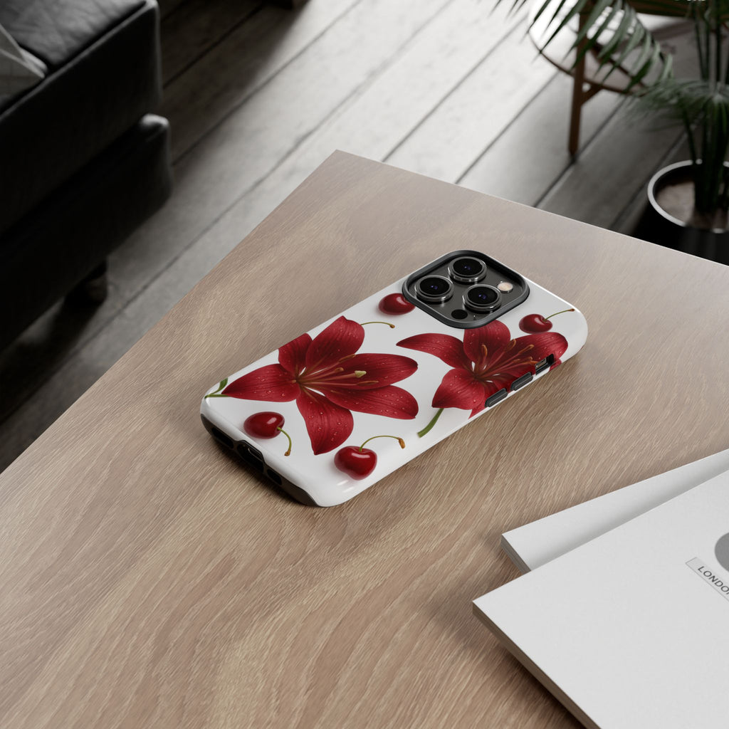 Floral Tough Phone Case, Beautiful Floral Design, Gift for Her, Risk Resistant Cover, Trendy Smartphone Accessory