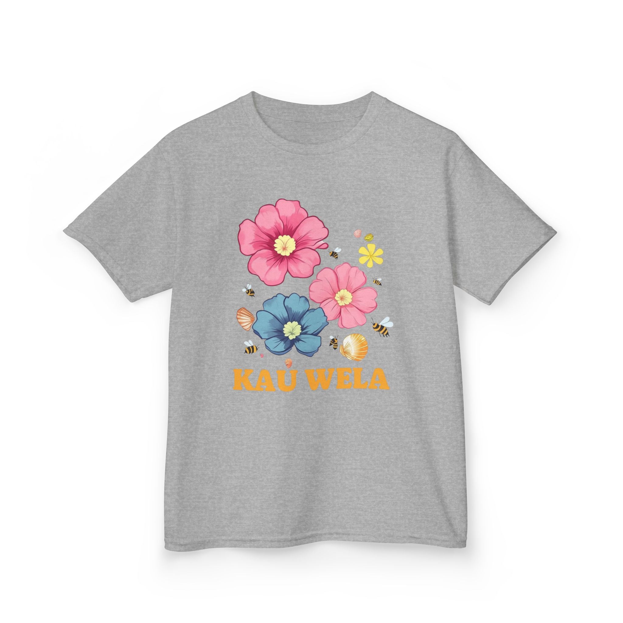 Kids T-Shirt - Summer Flowers Seashells Beach Waves Hawaii
