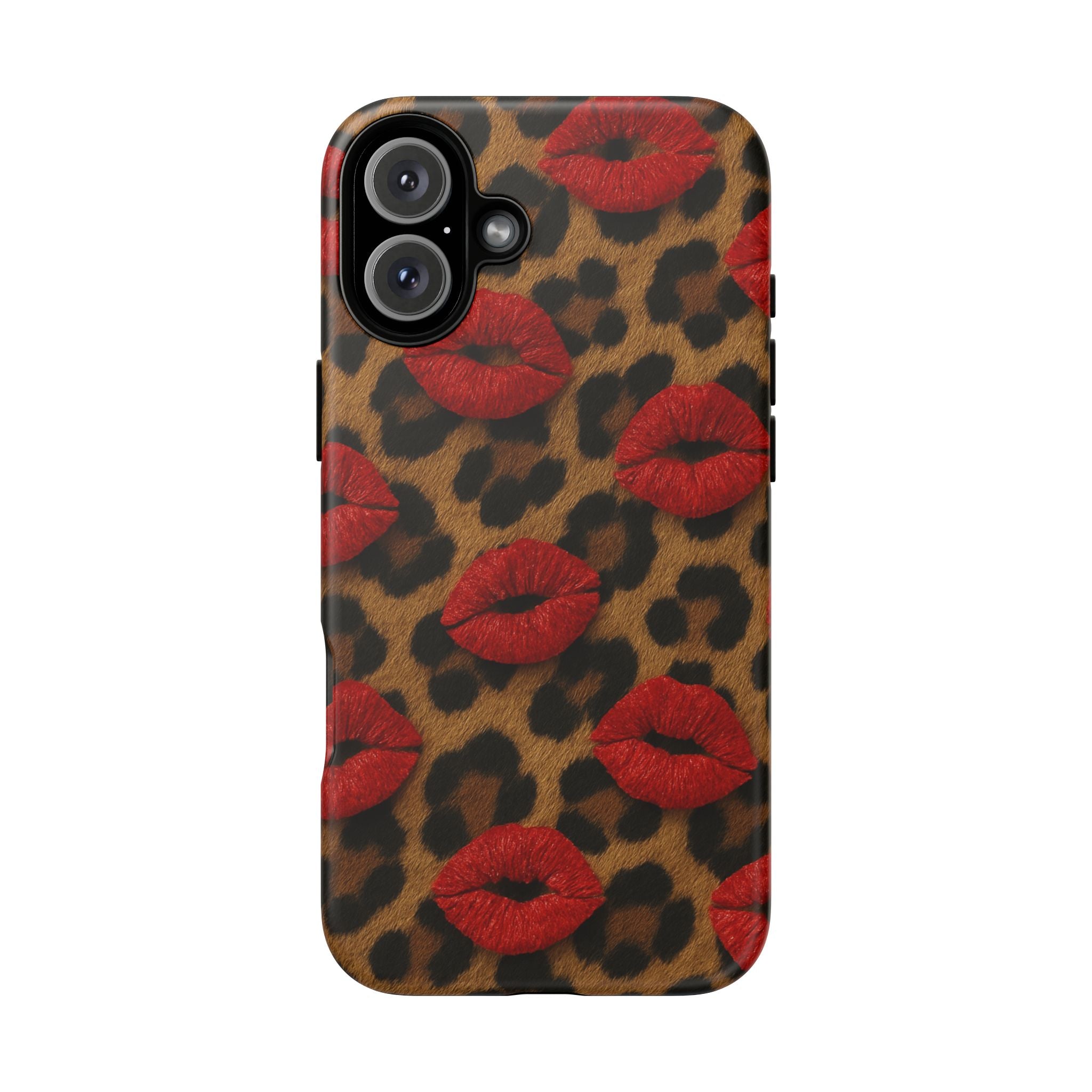 Leopard Kiss Phone Case, Trendy Tough Cases for iPhone, Fashionable Phone Accessory, Stylish Gift for Her, Birthday Present