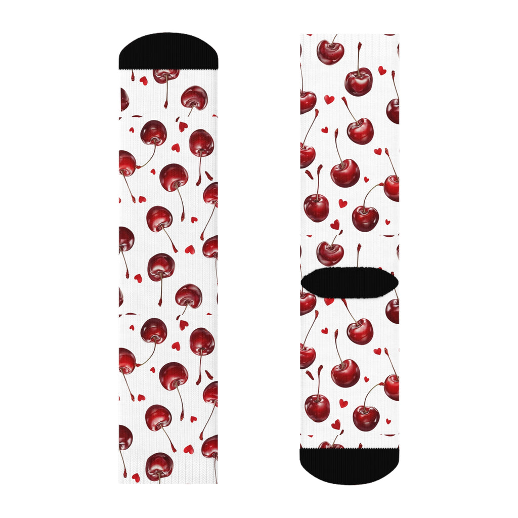 Sweet Cherry Crew Socks for Fun-Loving Souls, Cute Gift for Birthdays, Holidays, or Relaxing Days