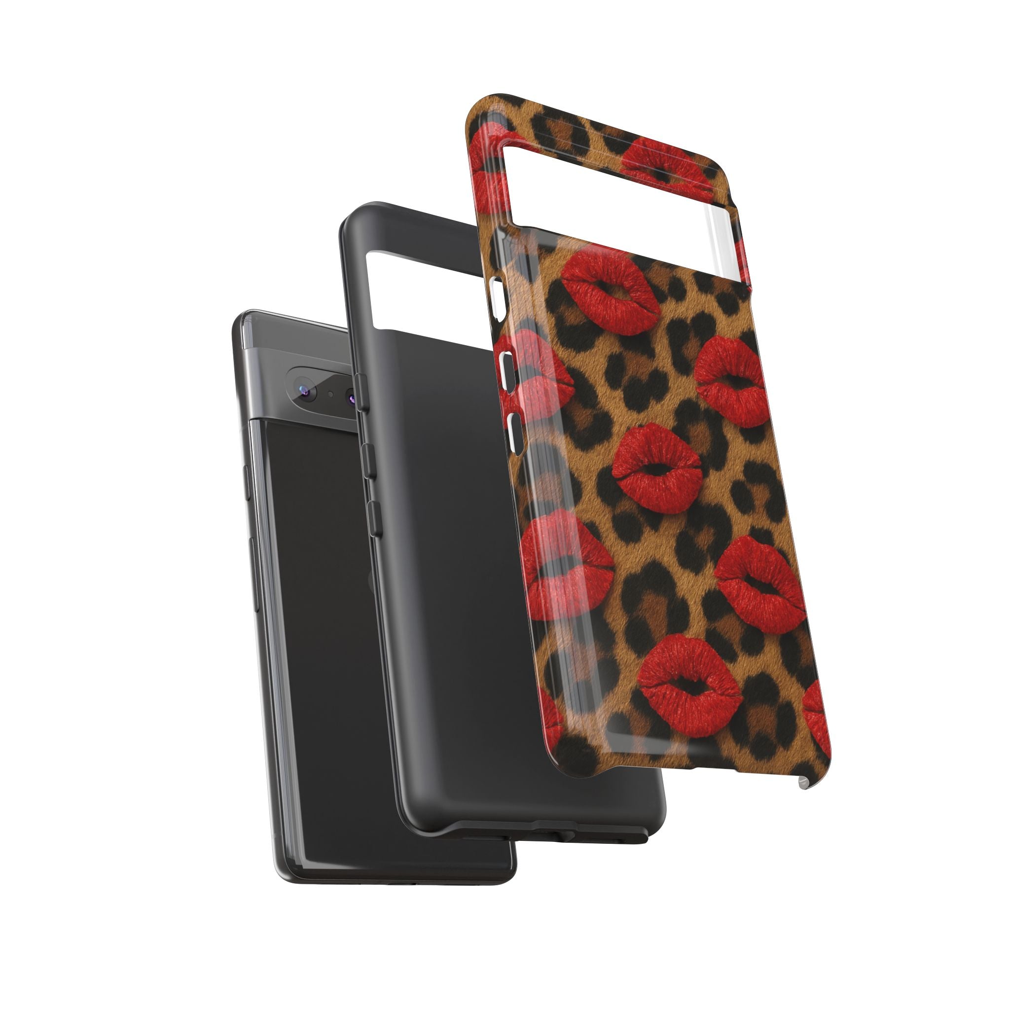 Leopard Kiss Phone Case, Trendy Tough Cases for iPhone, Fashionable Phone Accessory, Stylish Gift for Her, Birthday Present