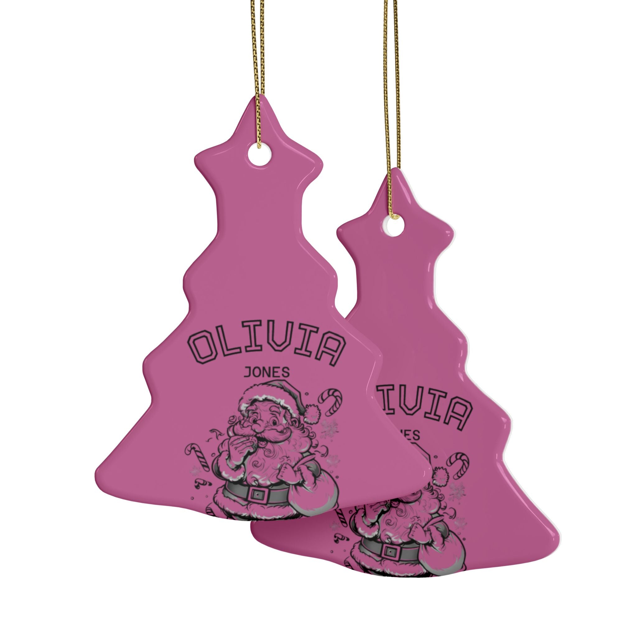 Personalized Heart-Shaped Ceramic Ornaments Set for Christmas and Holidays and In Loving Memory/Always In My Heart