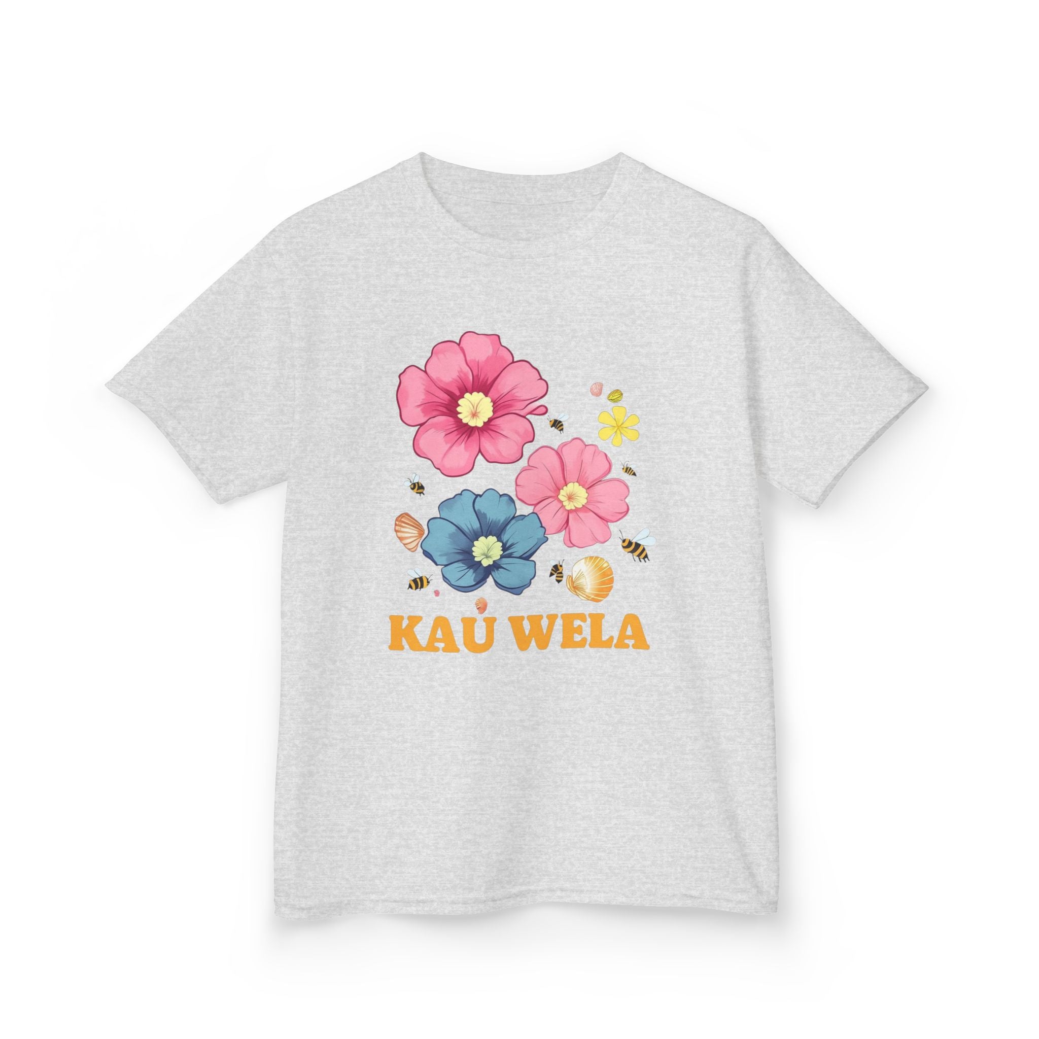 Kids T-Shirt - Summer Flowers Seashells Beach Waves Hawaii