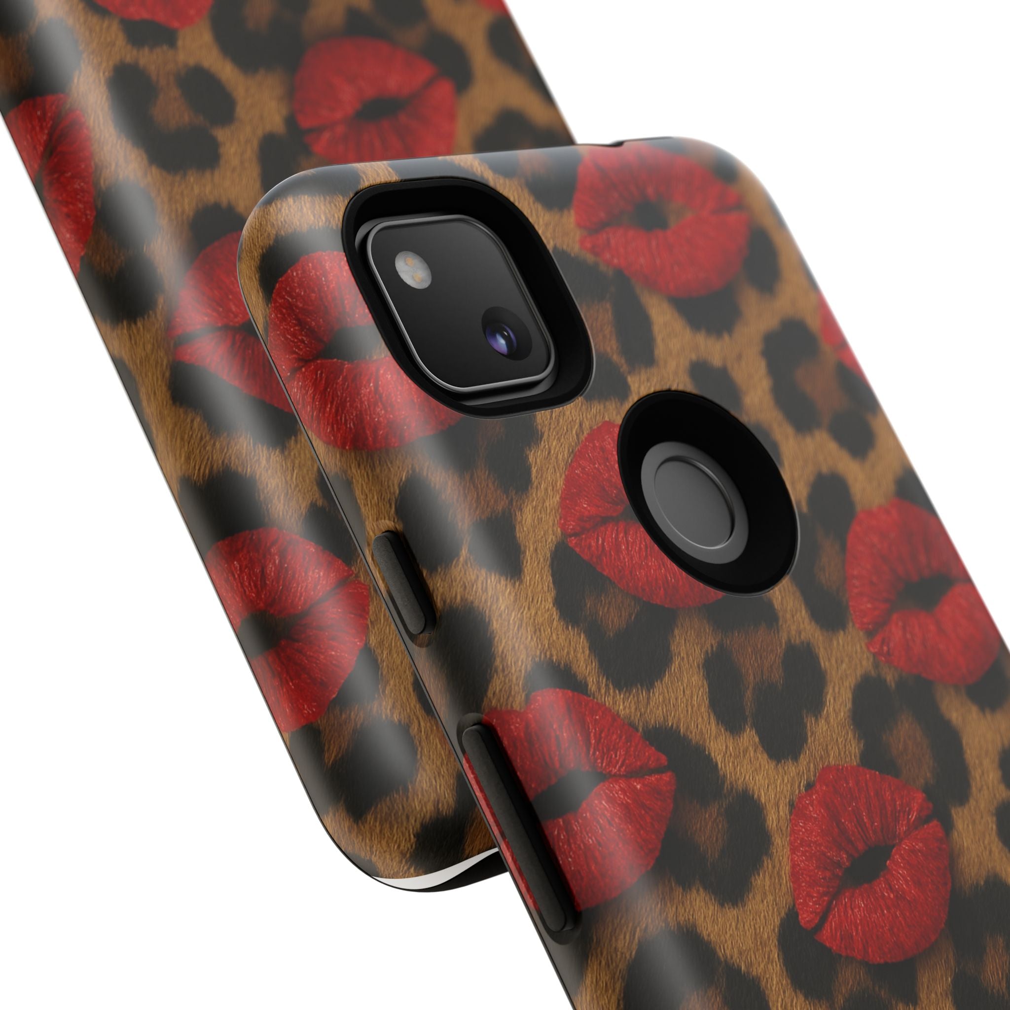 Leopard Kiss Phone Case, Trendy Tough Cases for iPhone, Fashionable Phone Accessory, Stylish Gift for Her, Birthday Present