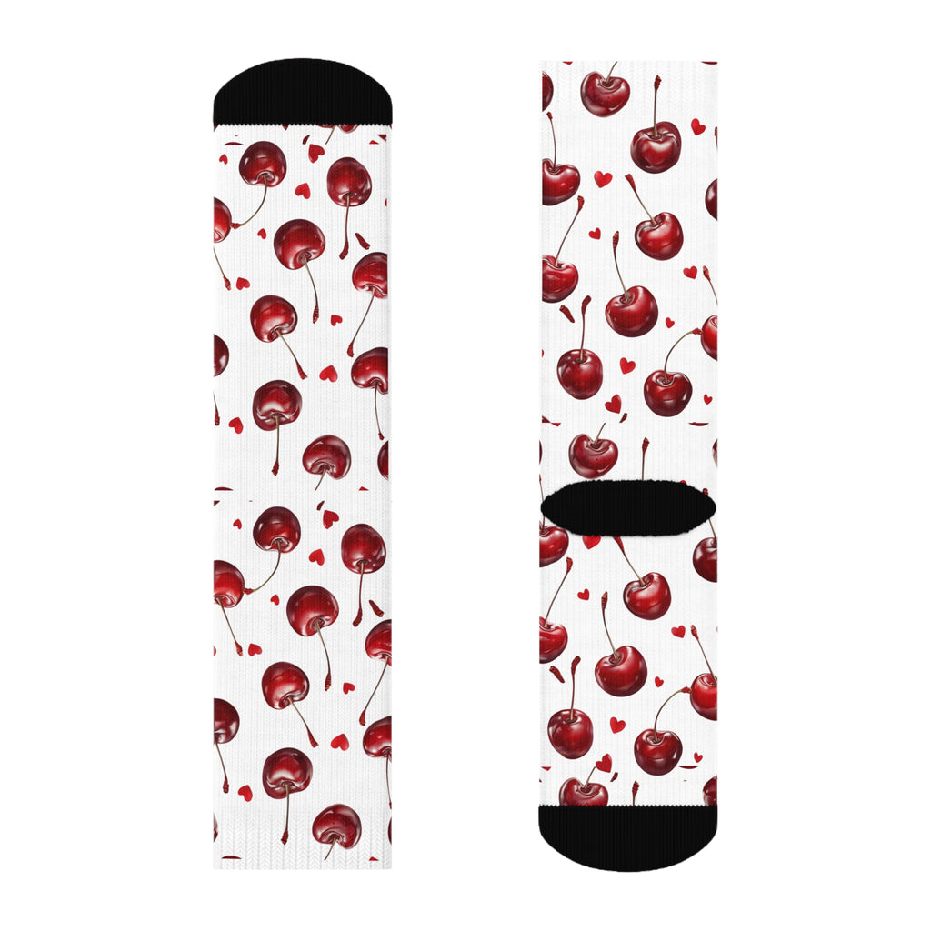 Sweet Cherry Crew Socks for Fun-Loving Souls, Cute Gift for Birthdays, Holidays, or Relaxing Days
