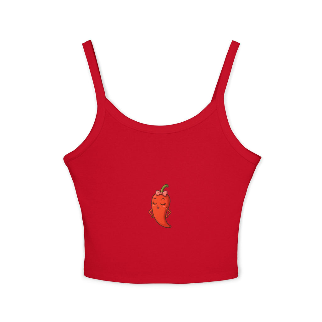 Cute Chili Pepper Women's Tank Top, Summer Fashion, Gift for Her, Casual Outfit, Trendy Sleeveless Top, Spaghetti Strap Shirt