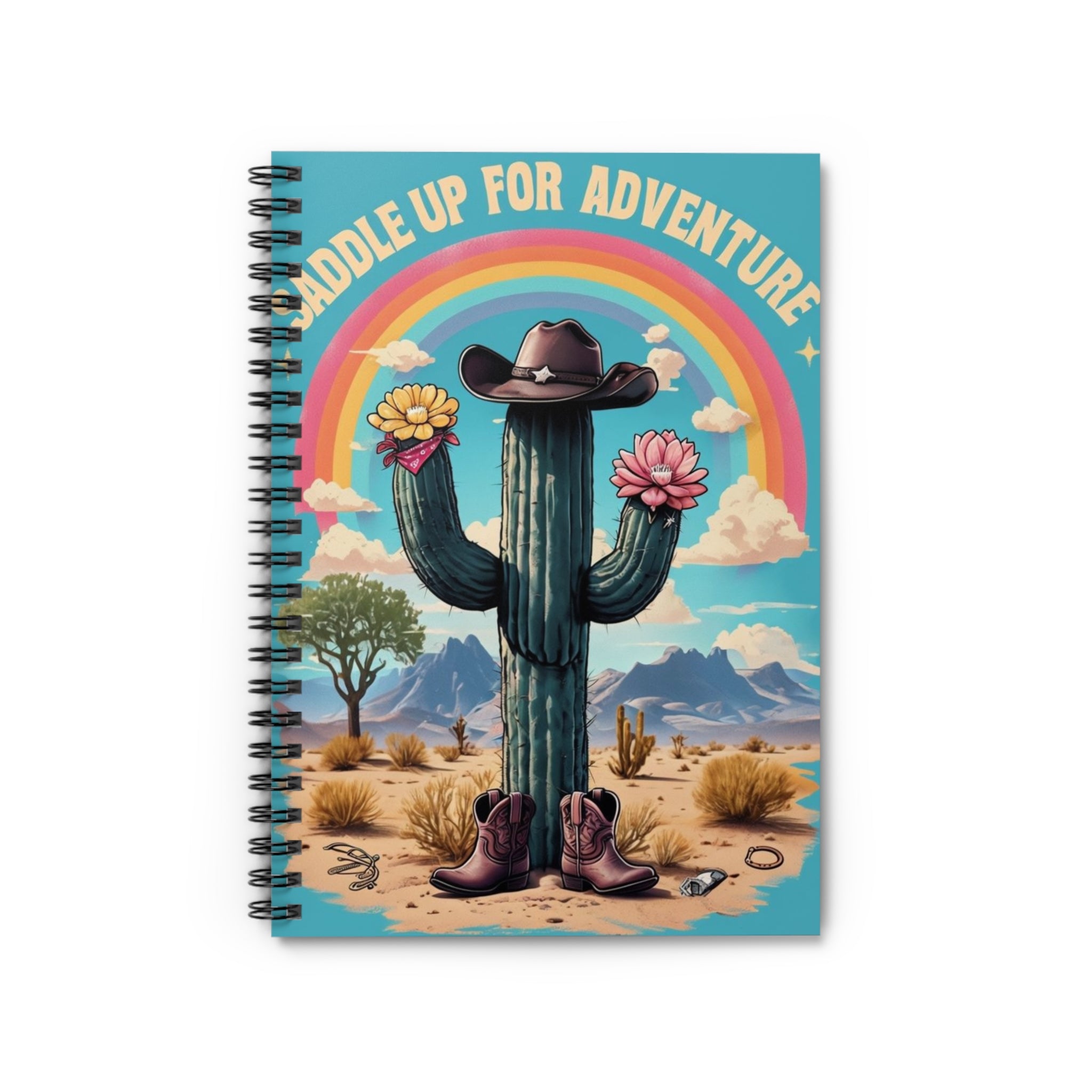 Adventure Spiral Notebook - Saddle Up for Adventure, Cute Cactus Journal, Travel Diary, Gift for Writers, Creative Notepad, Summer [...]