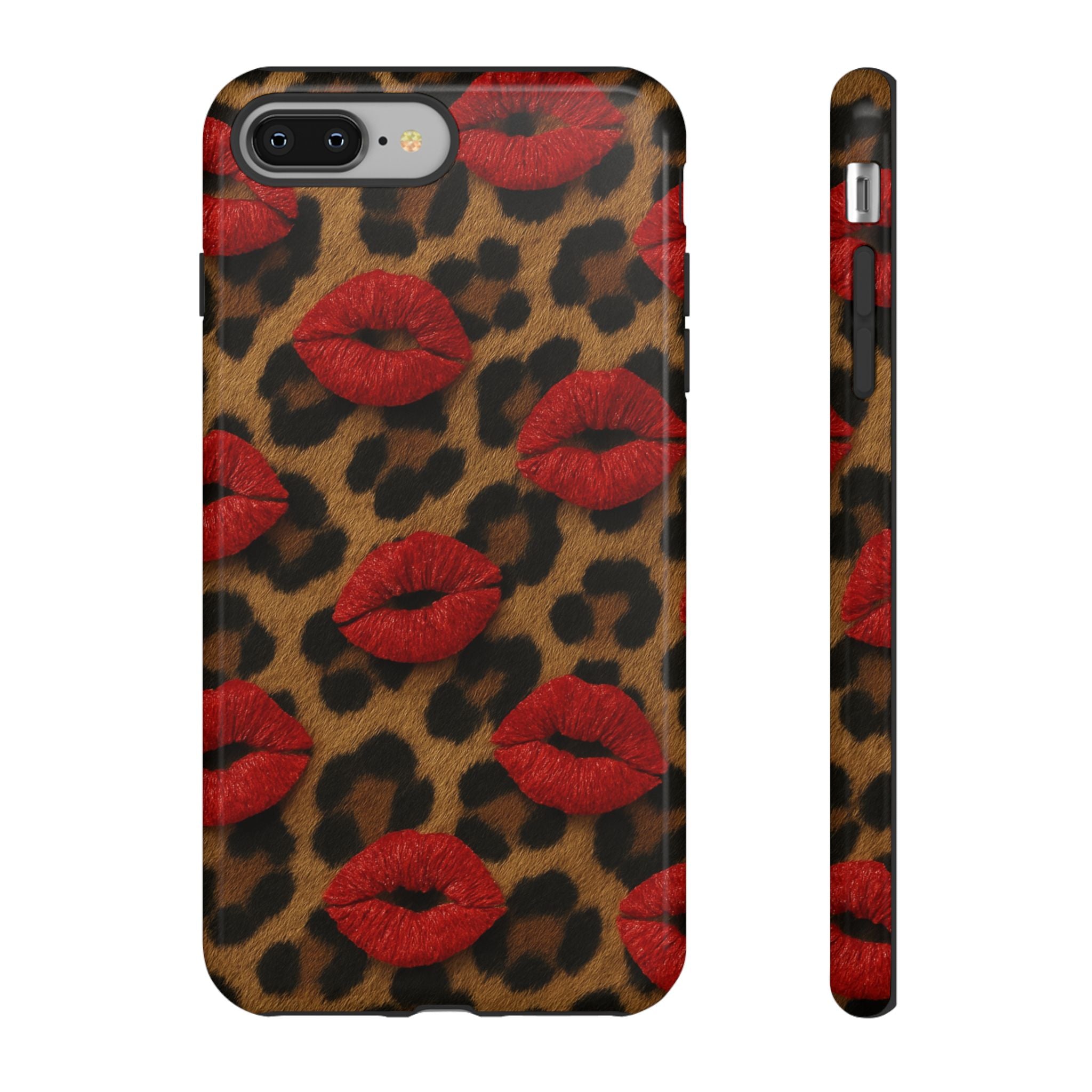 Leopard Kiss Phone Case, Trendy Tough Cases for iPhone, Fashionable Phone Accessory, Stylish Gift for Her, Birthday Present