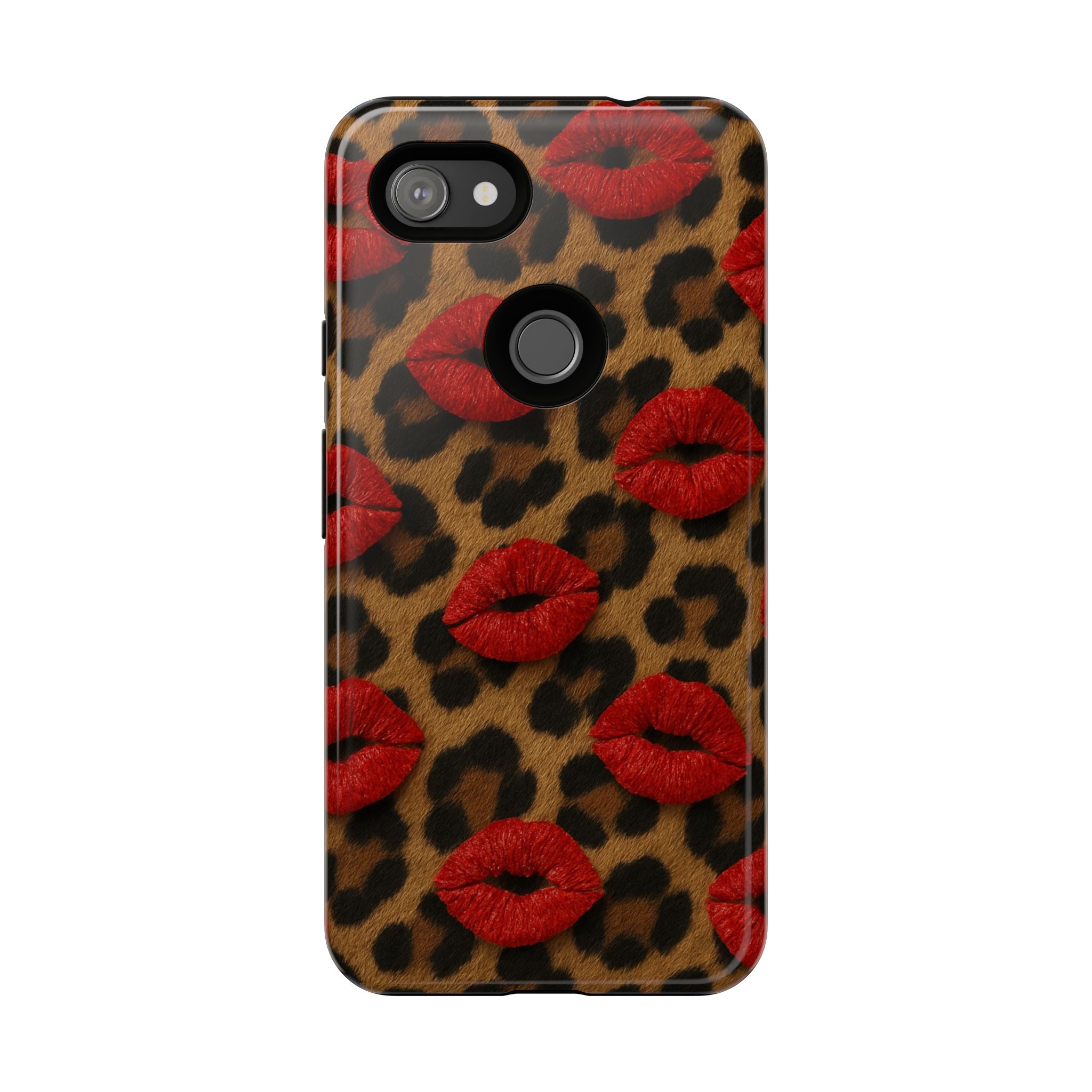 Leopard Kiss Phone Case, Trendy Tough Cases for iPhone, Fashionable Phone Accessory, Stylish Gift for Her, Birthday Present