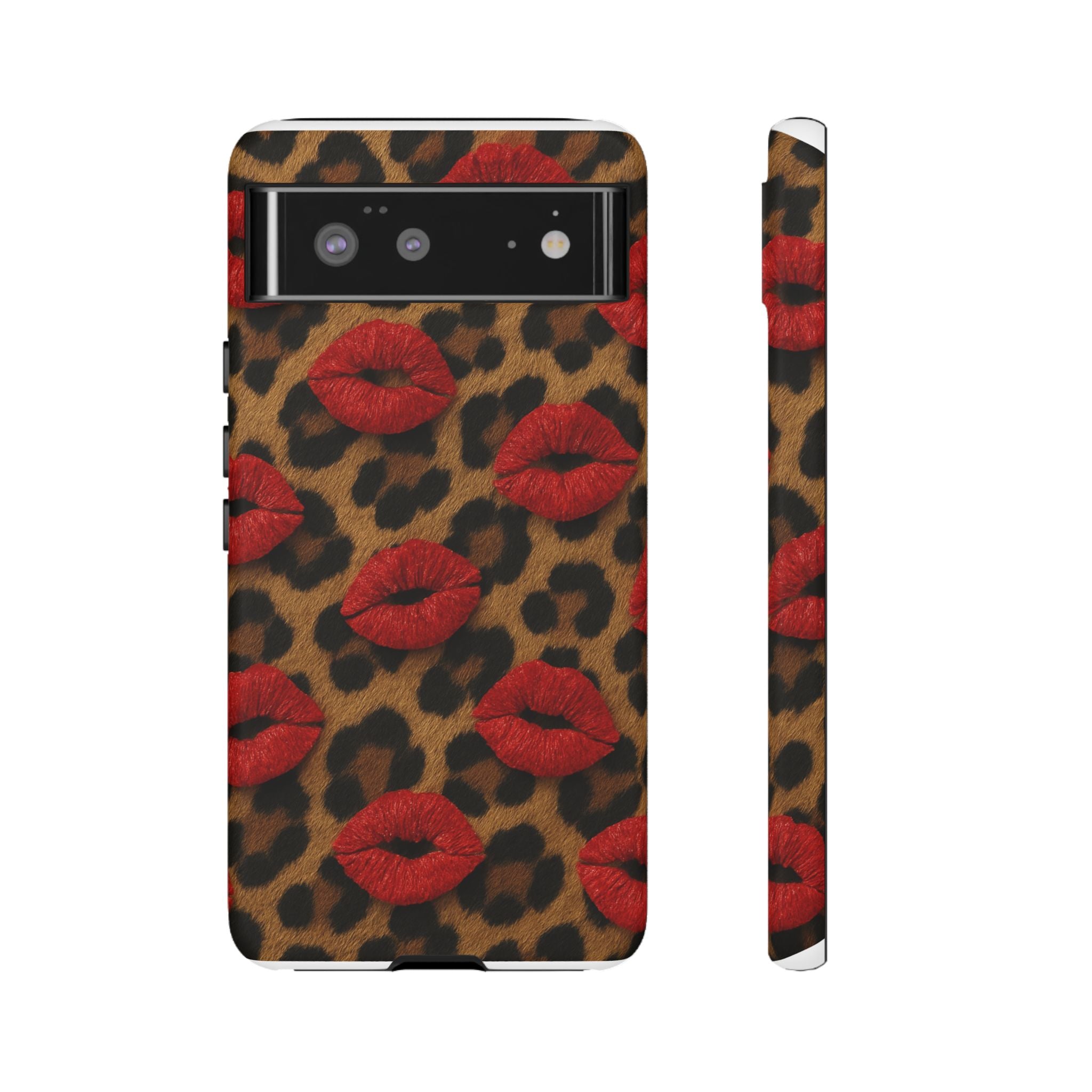 Leopard Kiss Phone Case, Trendy Tough Cases for iPhone, Fashionable Phone Accessory, Stylish Gift for Her, Birthday Present