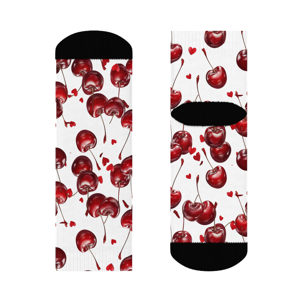 Sweet Cherry Crew Socks for Fun-Loving Souls, Cute Gift for Birthdays, Holidays, or Relaxing Days