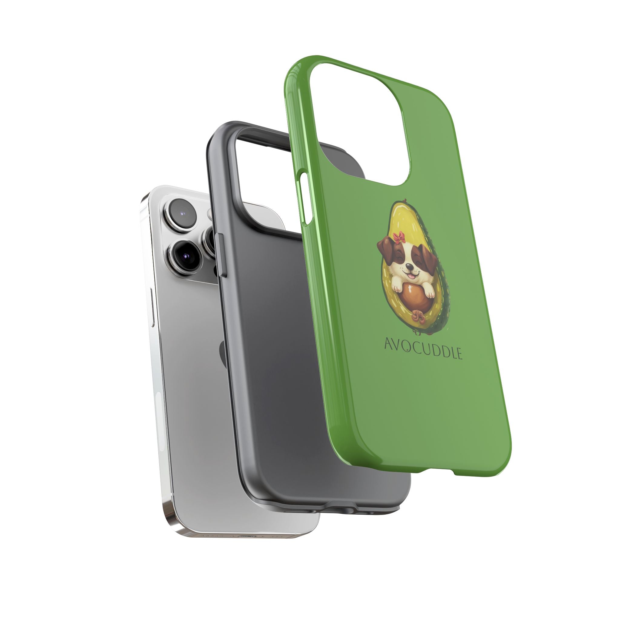 Cute Avocado Dog Phone Case - Pet Lover Gift, Animal Phone Cover, Quirky Accessory, Dog Mom Present, Custom Phone Case