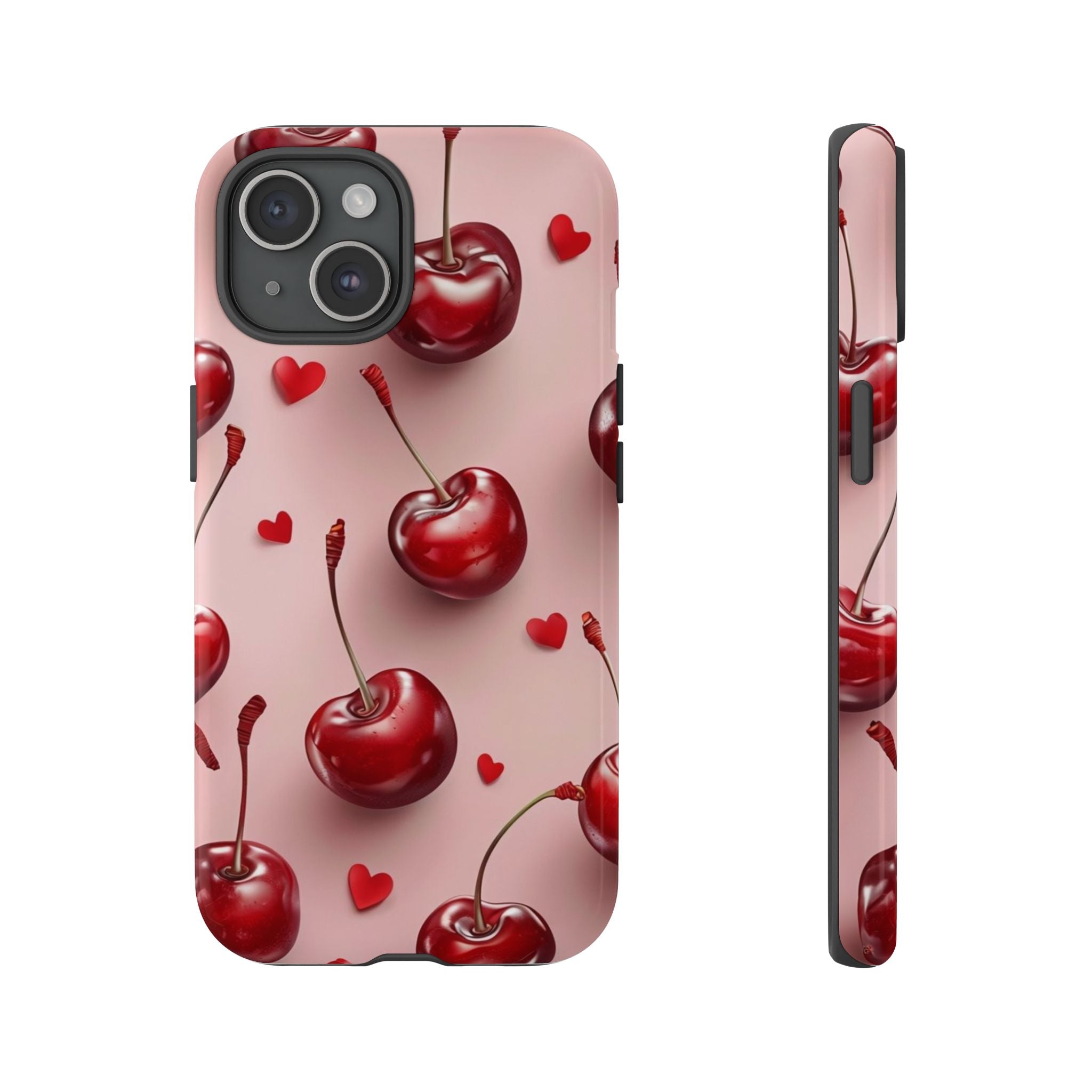 Cherry Blossom Phone Case, Cute Phone Cover, Tough Cases, Red Cherry Design, Valentine's Gift, Stylish Mobile Accessory