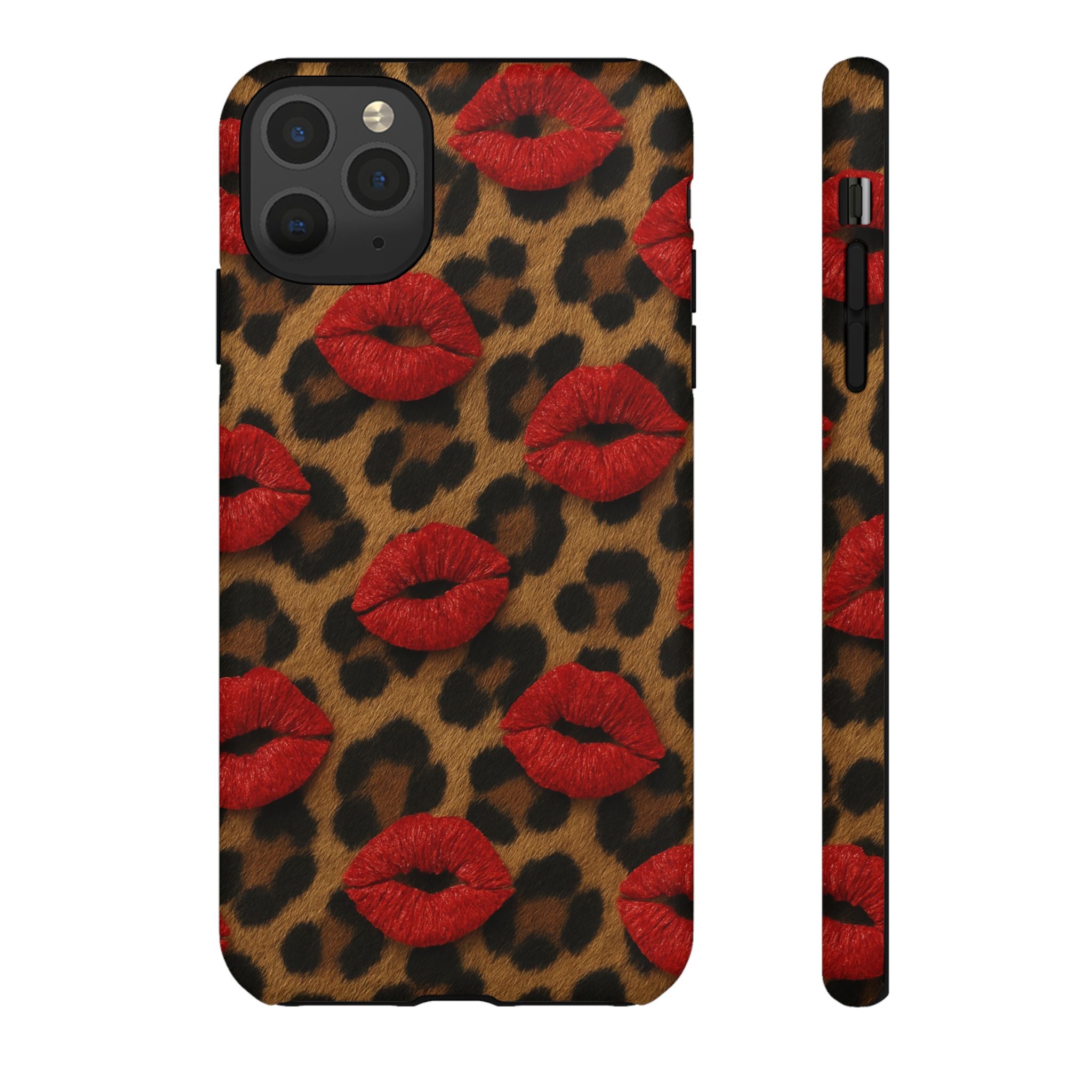 Leopard Kiss Phone Case, Trendy Tough Cases for iPhone, Fashionable Phone Accessory, Stylish Gift for Her, Birthday Present