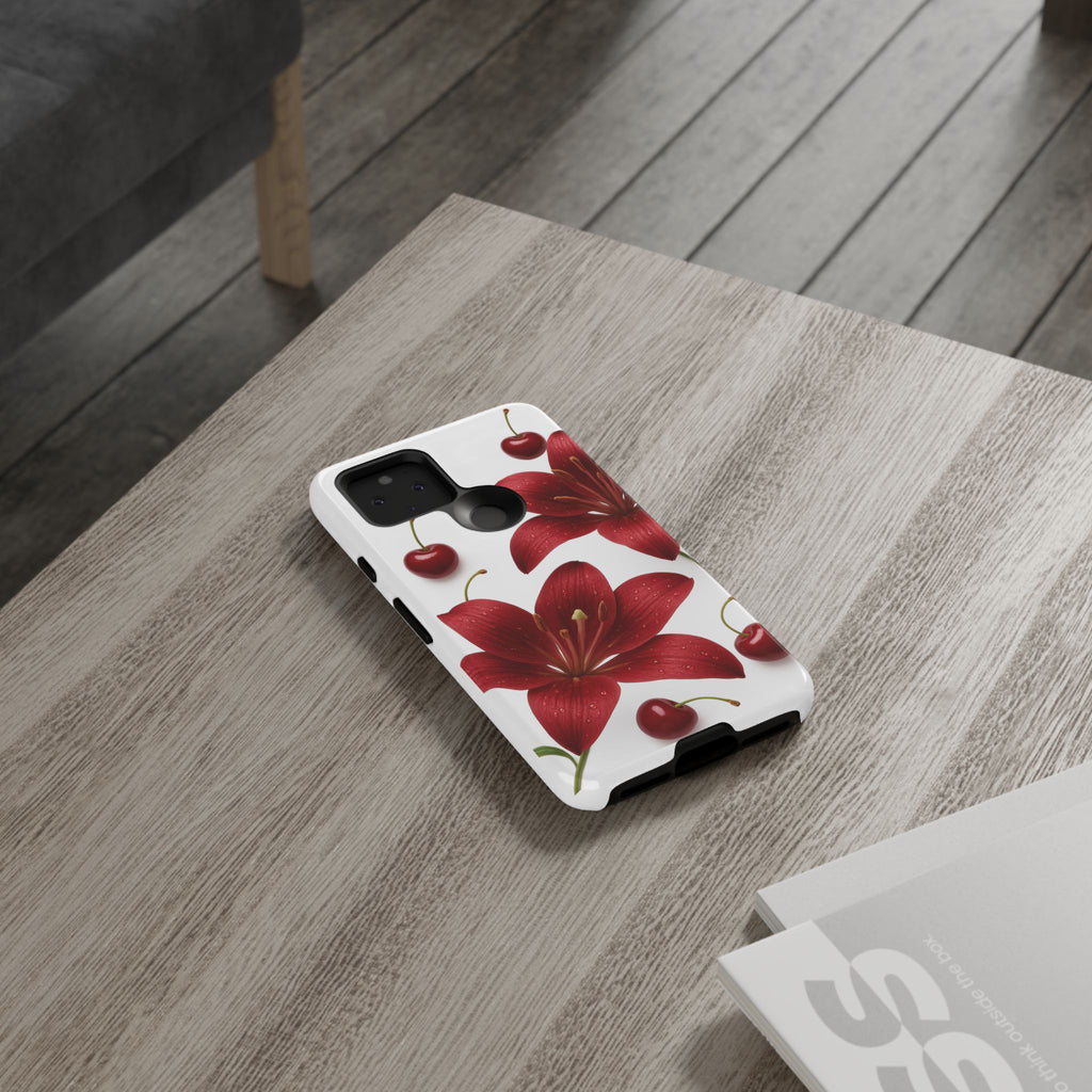 Floral Tough Phone Case, Beautiful Floral Design, Gift for Her, Risk Resistant Cover, Trendy Smartphone Accessory